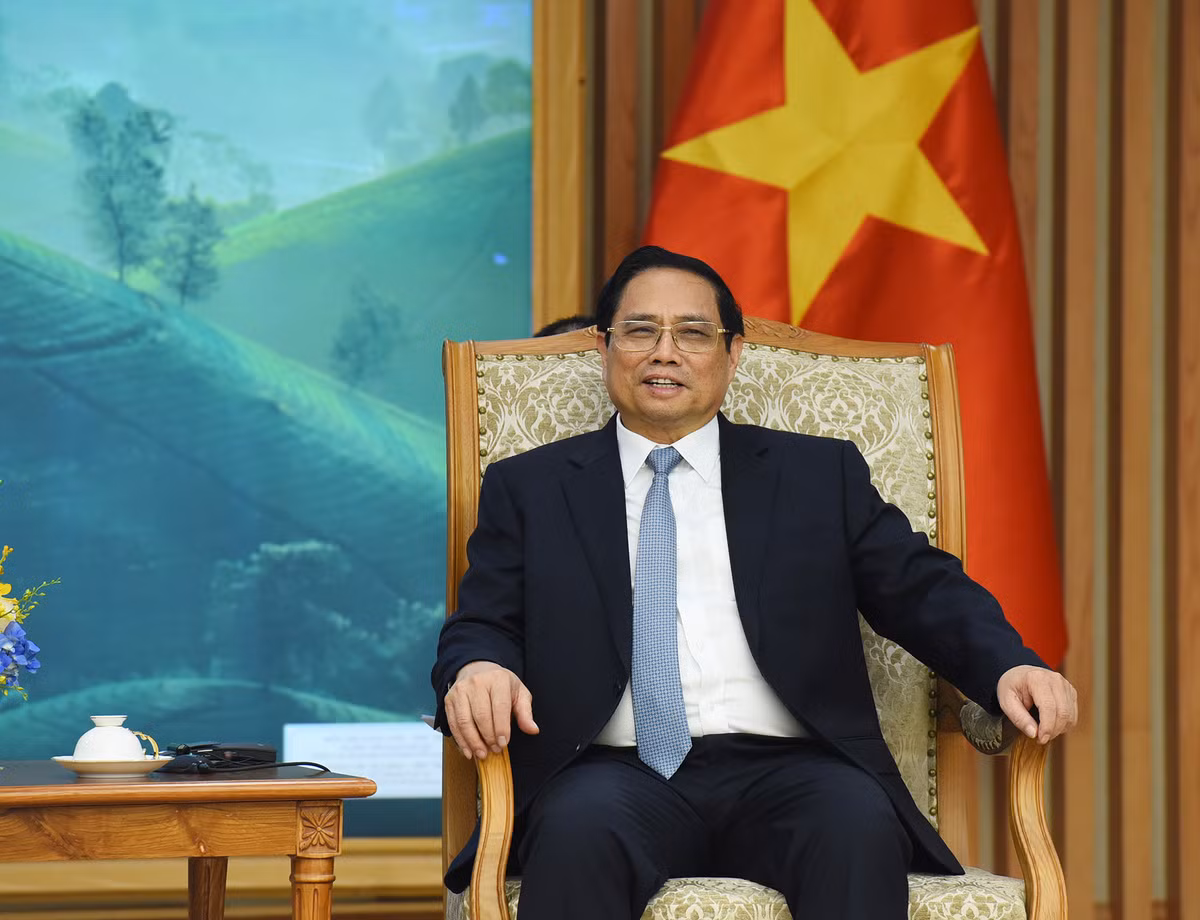 Thủ tướng Phạm Minh Chính phát biểu tại buổi tiếp Bộ trưởng Tư pháp và Nội vụ Mông Cổ Khishgee Nyambaatar. Thủ tướng Phạm Minh Chính phát biểu tại buổi tiếp Bộ trưởng Tư pháp và Nội vụ Mông Cổ Khishgee Nyambaatar.