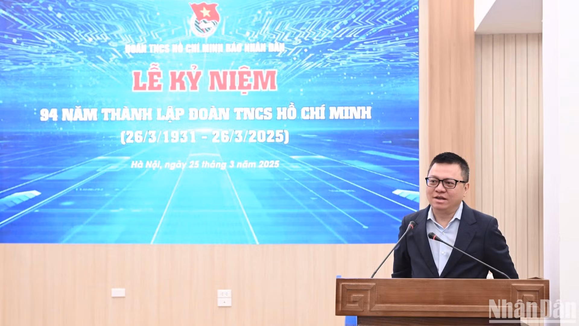 Đồng chí Lê Quốc Minh phát biểu tại lễ kỷ niệm. (Ảnh: BÙI GIANG)