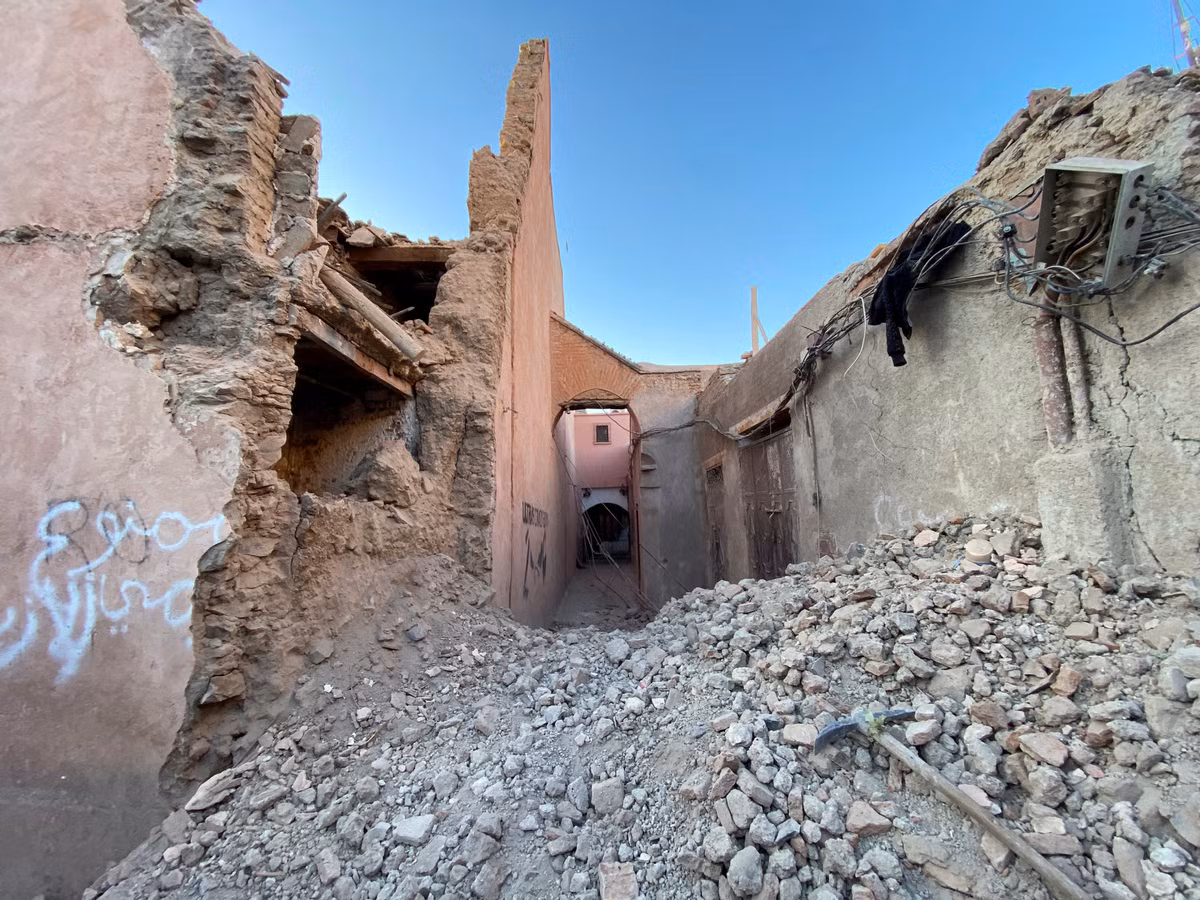 Động đất gây thiệt hại ở thành phố lịch sử Marrakech, ngày 9/9/2023. (Ảnh: Reuters)