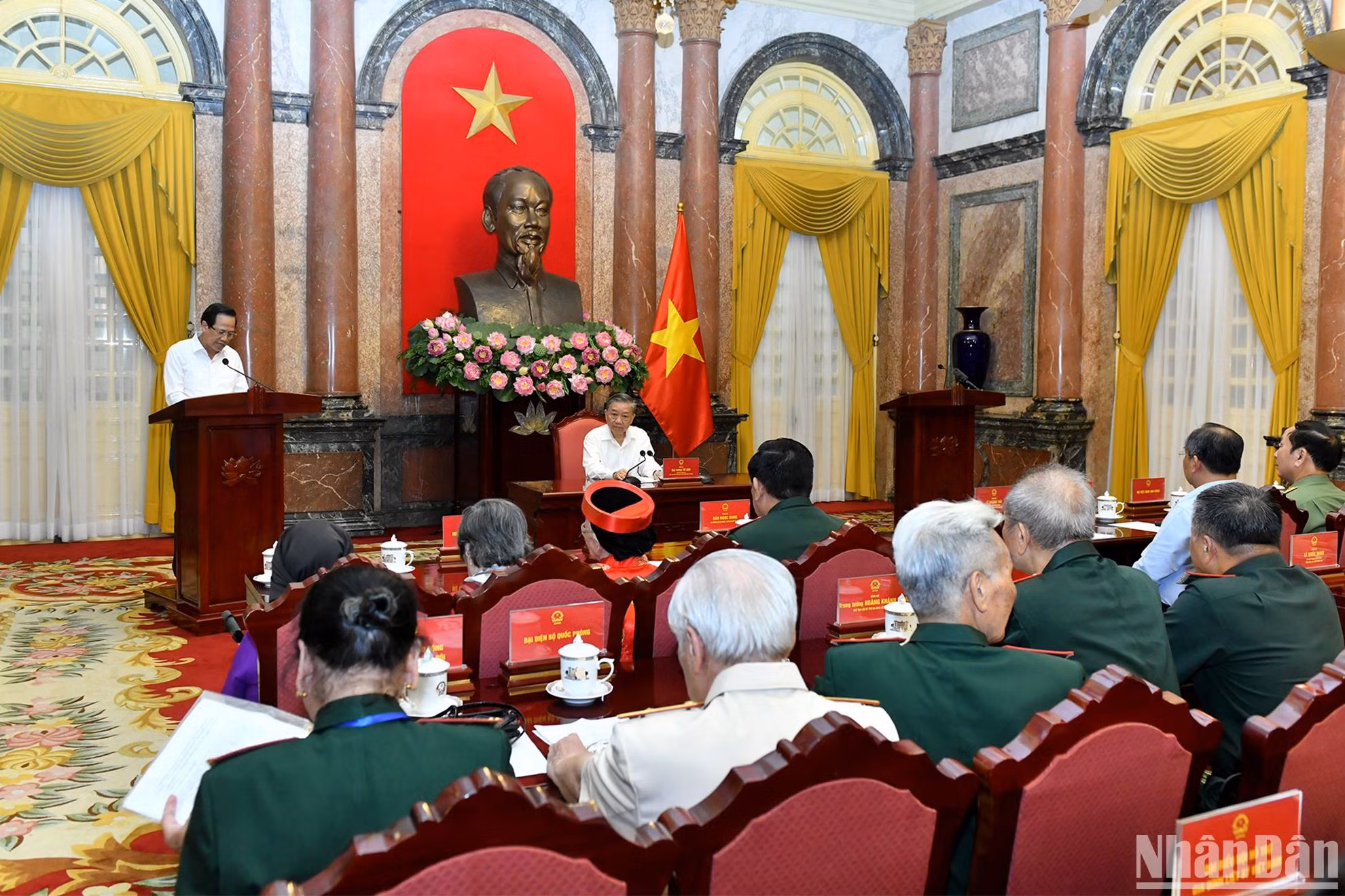 Quang cảnh buổi gặp tại Phủ Chủ tịch.