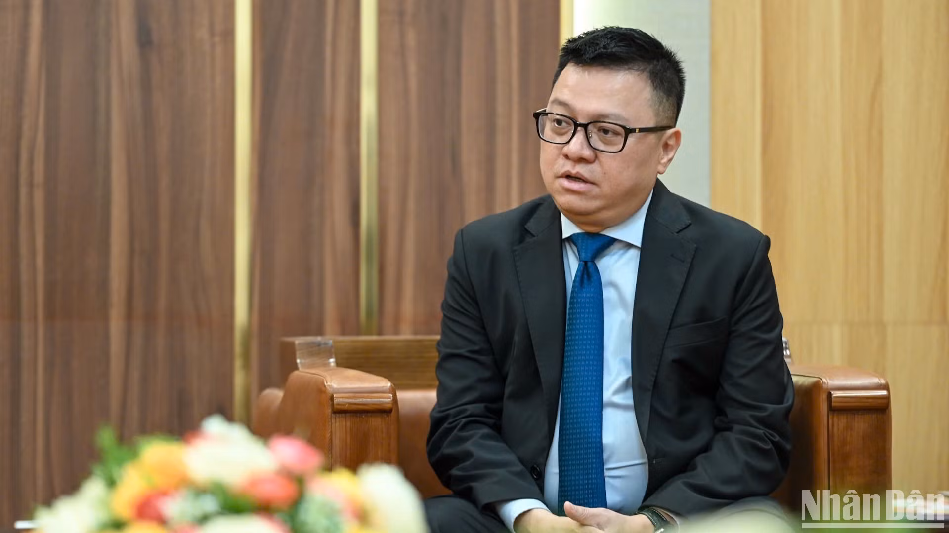Đồng chí Lê Quốc Minh chia sẻ tại buổi làm việc. (Ảnh: BÙI GIANG)