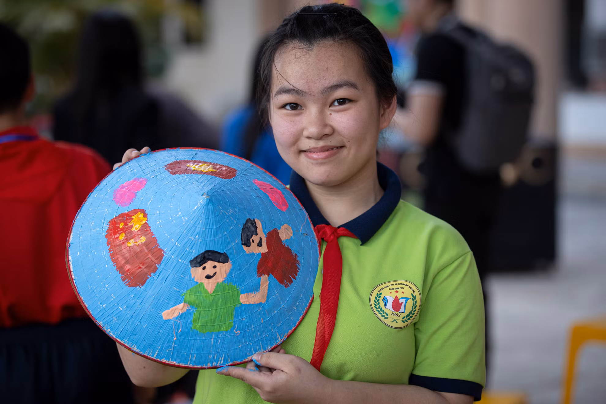 Em Nguyễn Thanh Hảo, học sinh trường THCS Hoàng Văn Thụ rất thích tác phẩm của mình, em mong muốn được lan tỏa tình đoàn kết hữu nghị giữa Việt Nam và Trung Quốc.