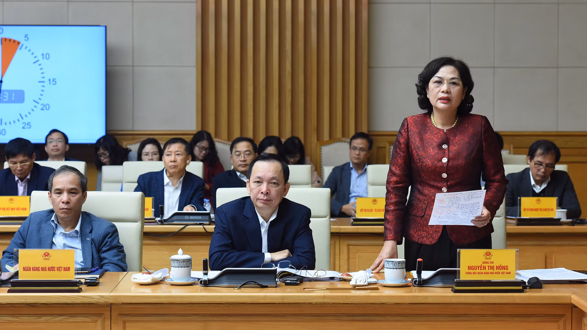 Thống đốc Ngân hàng Nhà nước Việt Nam Nguyễn Thị Hồng phát biểu.