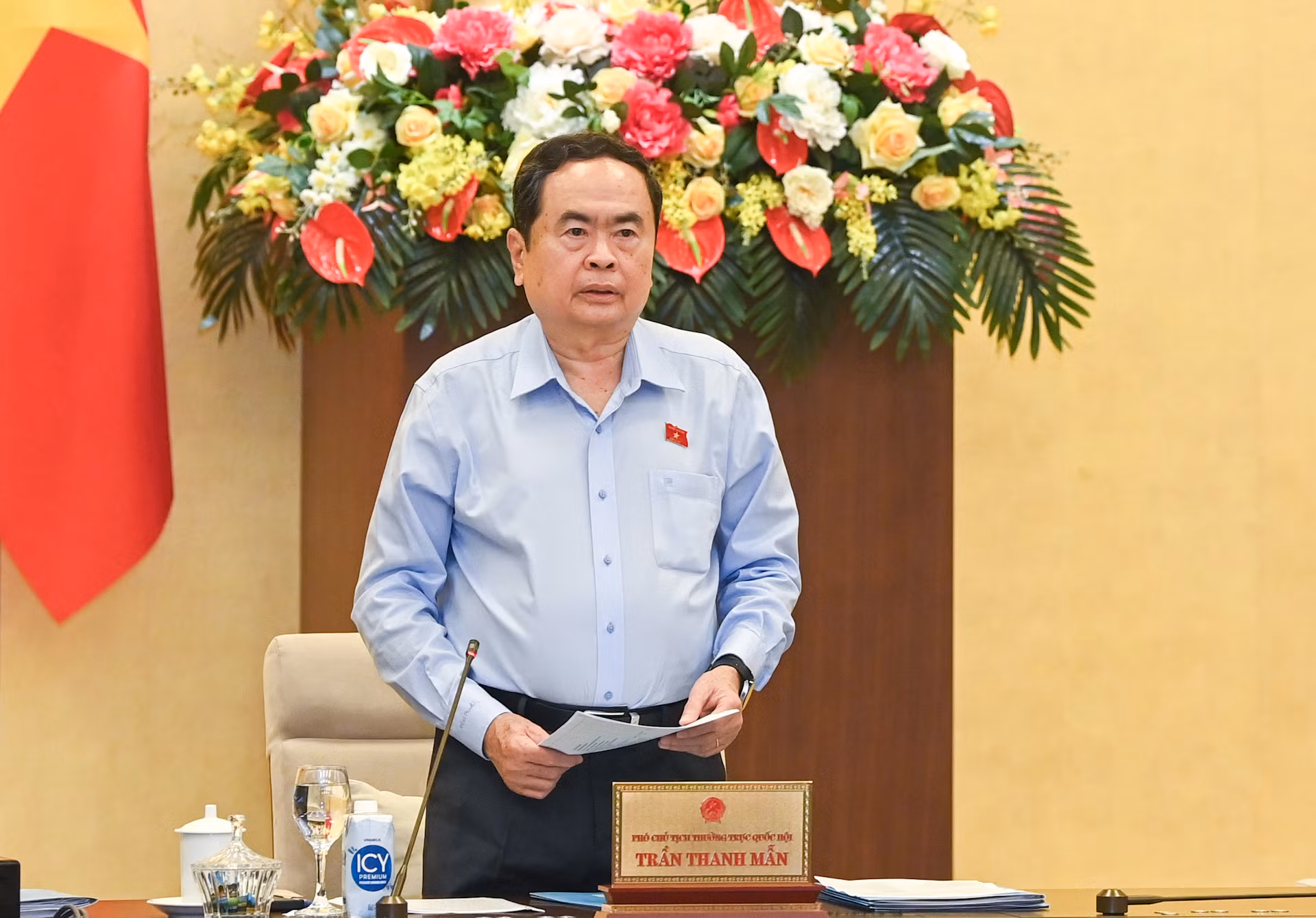 Phó Chủ tịch Thường trực Quốc hội Trần Thanh Mẫn phát biểu khai mạc phiên họp. Phó Chủ tịch Thường trực Quốc hội Trần Thanh Mẫn phát biểu khai mạc phiên họp.