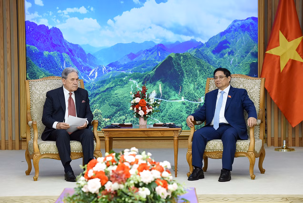 Thủ tướng Phạm Minh Chính tiếp Phó Thủ tướng, Bộ trưởng Ngoại giao New Zealand Winston Peters.