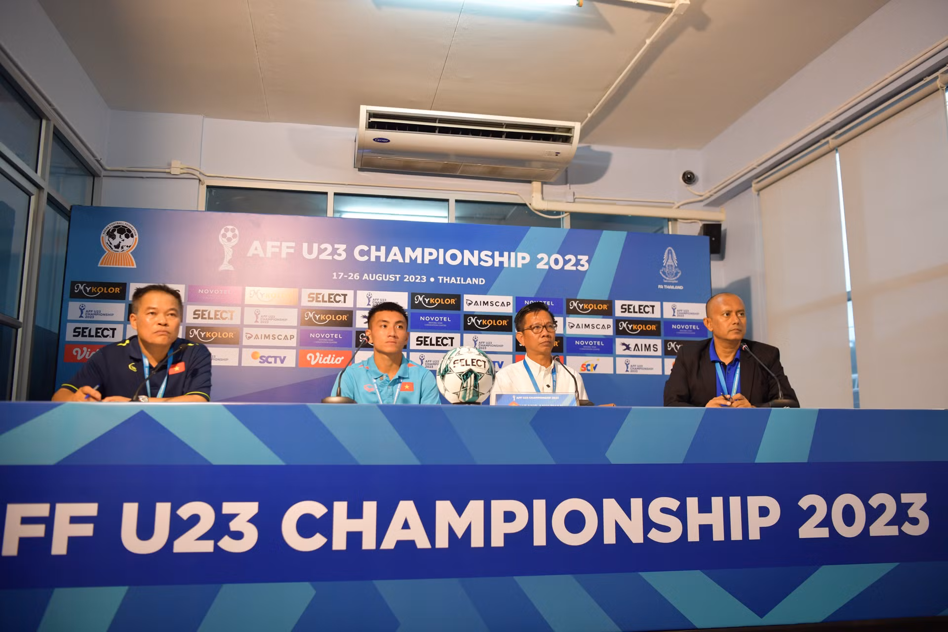Họp báo sau trận U23 Việt Nam gặp U23 Lào tại giải vô địch U23 Đông Nam Á 2023. (Ảnh: ĐINH TRƯỜNG)