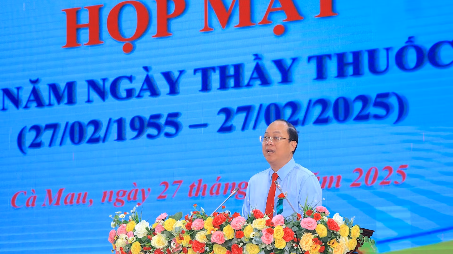 Bí thư Tỉnh ủy Cà Mau Nguyễn Hồ Hải phát biểu tại buổi họp mặt.