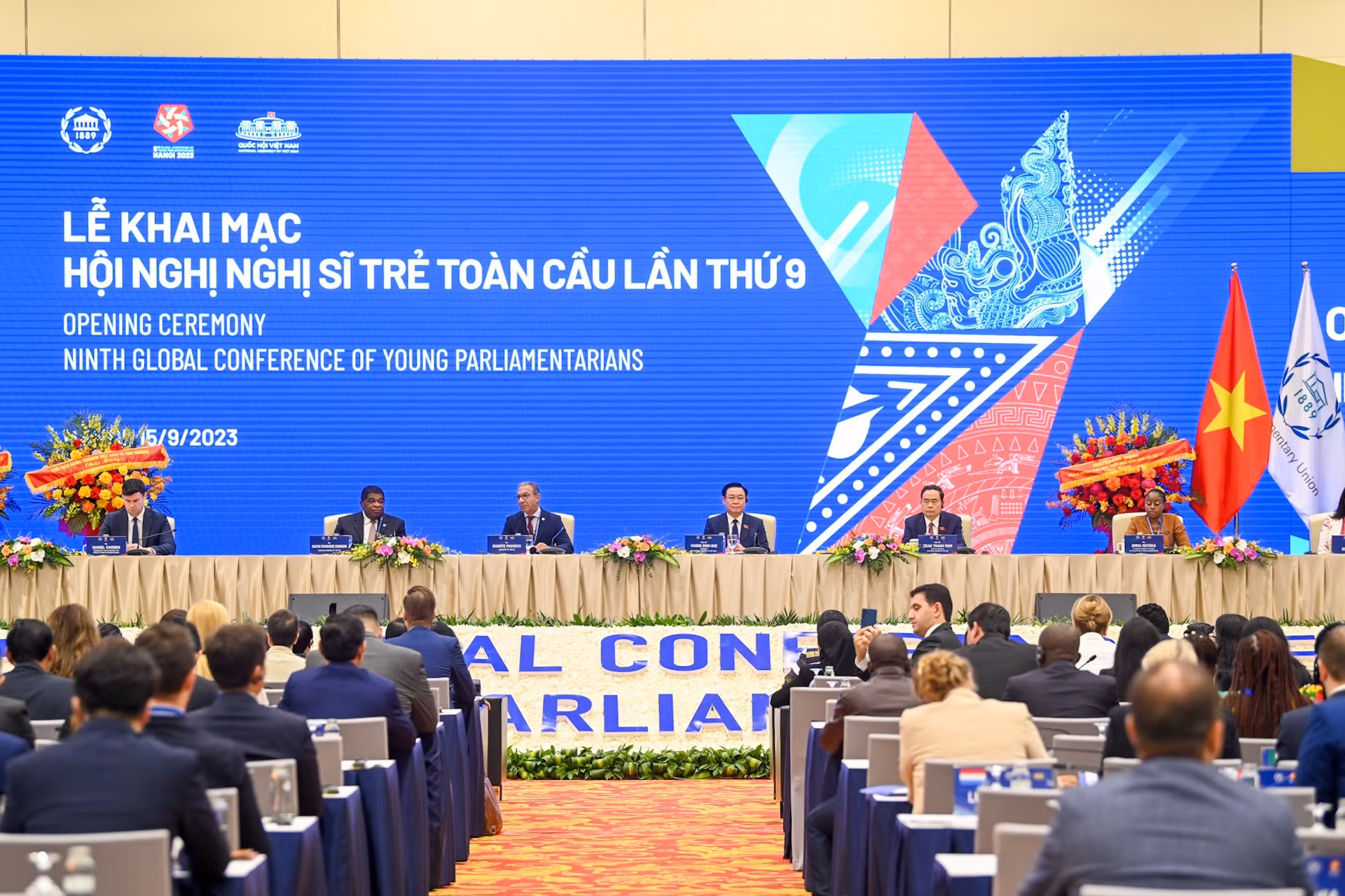 Lễ khai mạc Hội nghị Nghị sĩ trẻ toàn cầu lần thứ 9, ngày 15/9/2023. (Ảnh: DUY LINH) Lễ khai mạc Hội nghị Nghị sĩ trẻ toàn cầu lần thứ 9, ngày 15/9/2023. (Ảnh: DUY LINH)