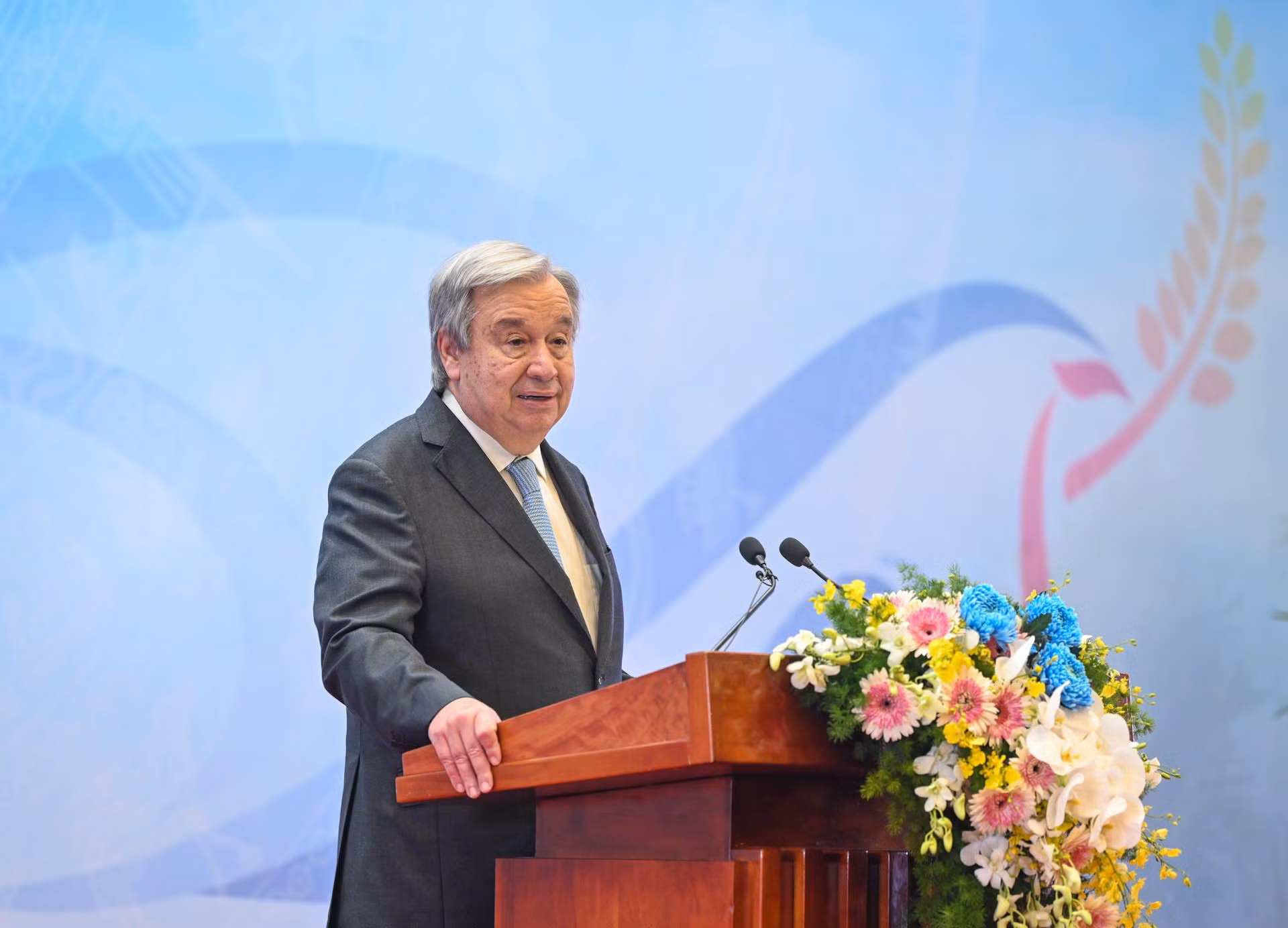 Tổng Thư ký Liên hợp quốc Antonio Guterres phát biểu tại lễ kỷ niệm.