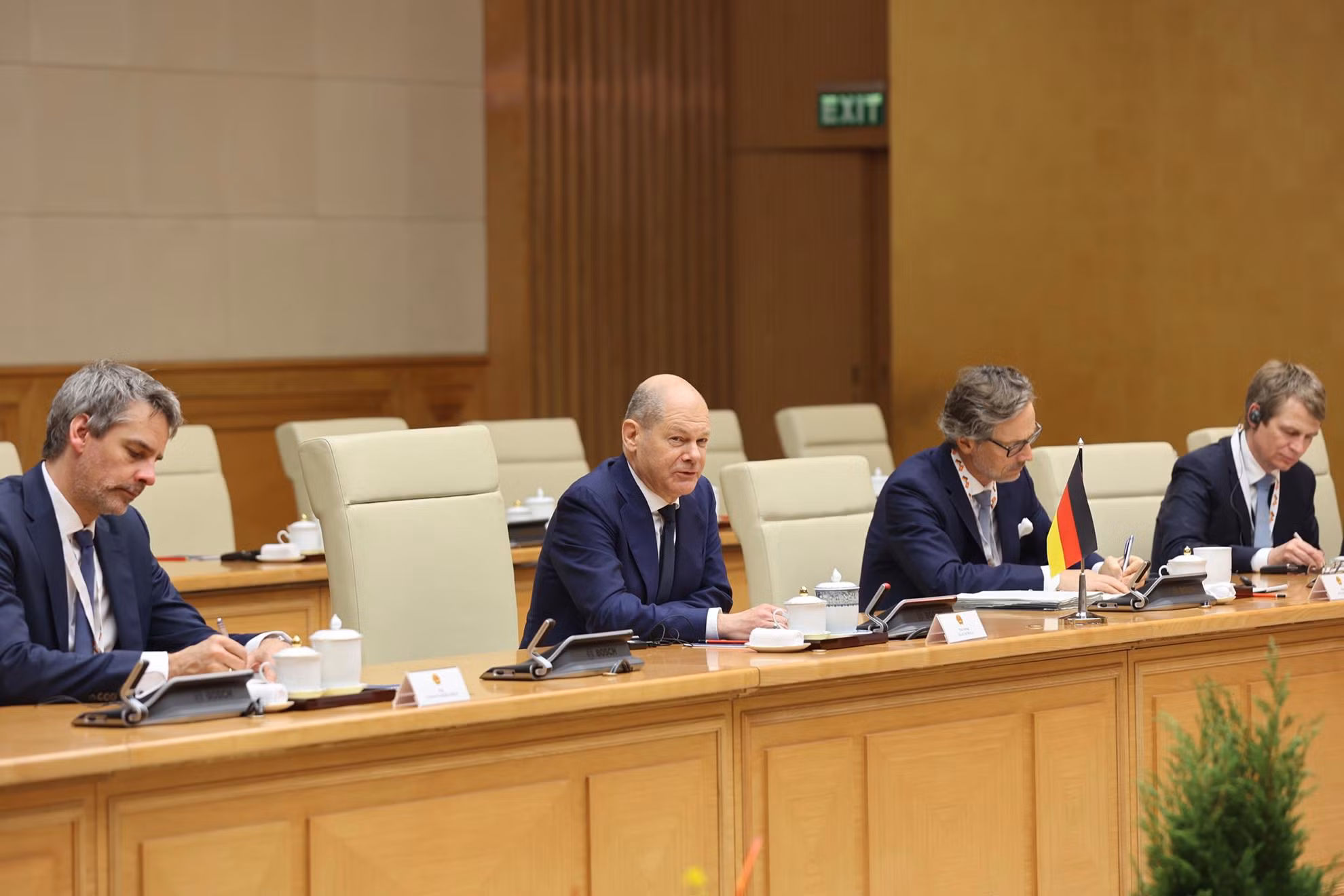 Thủ tướng Olaf Scholz phát biểu tại buổi hội đàm.