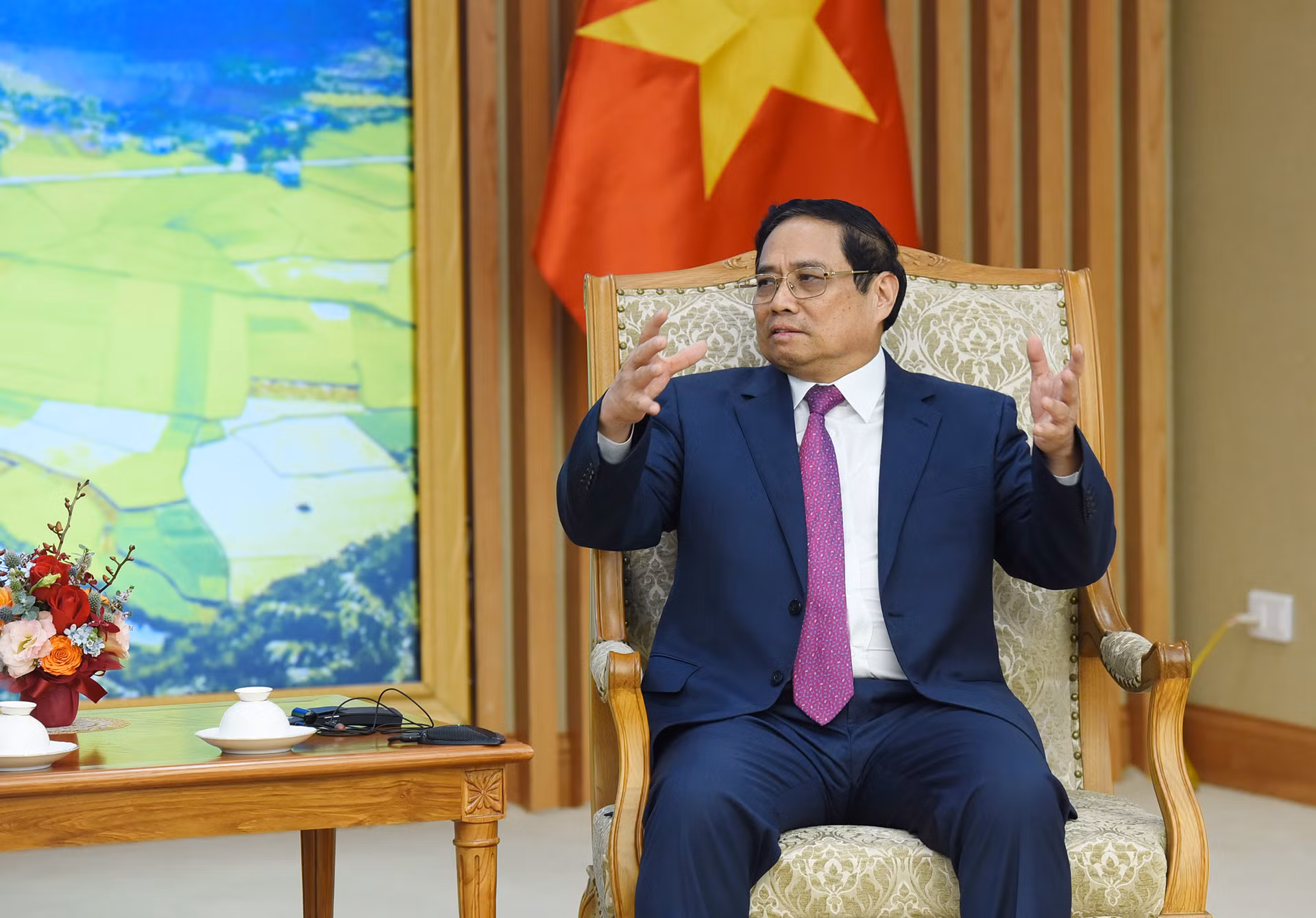 Thủ tướng Phạm Minh Chính tại buổi tiếp. Thủ tướng Phạm Minh Chính tại buổi tiếp.