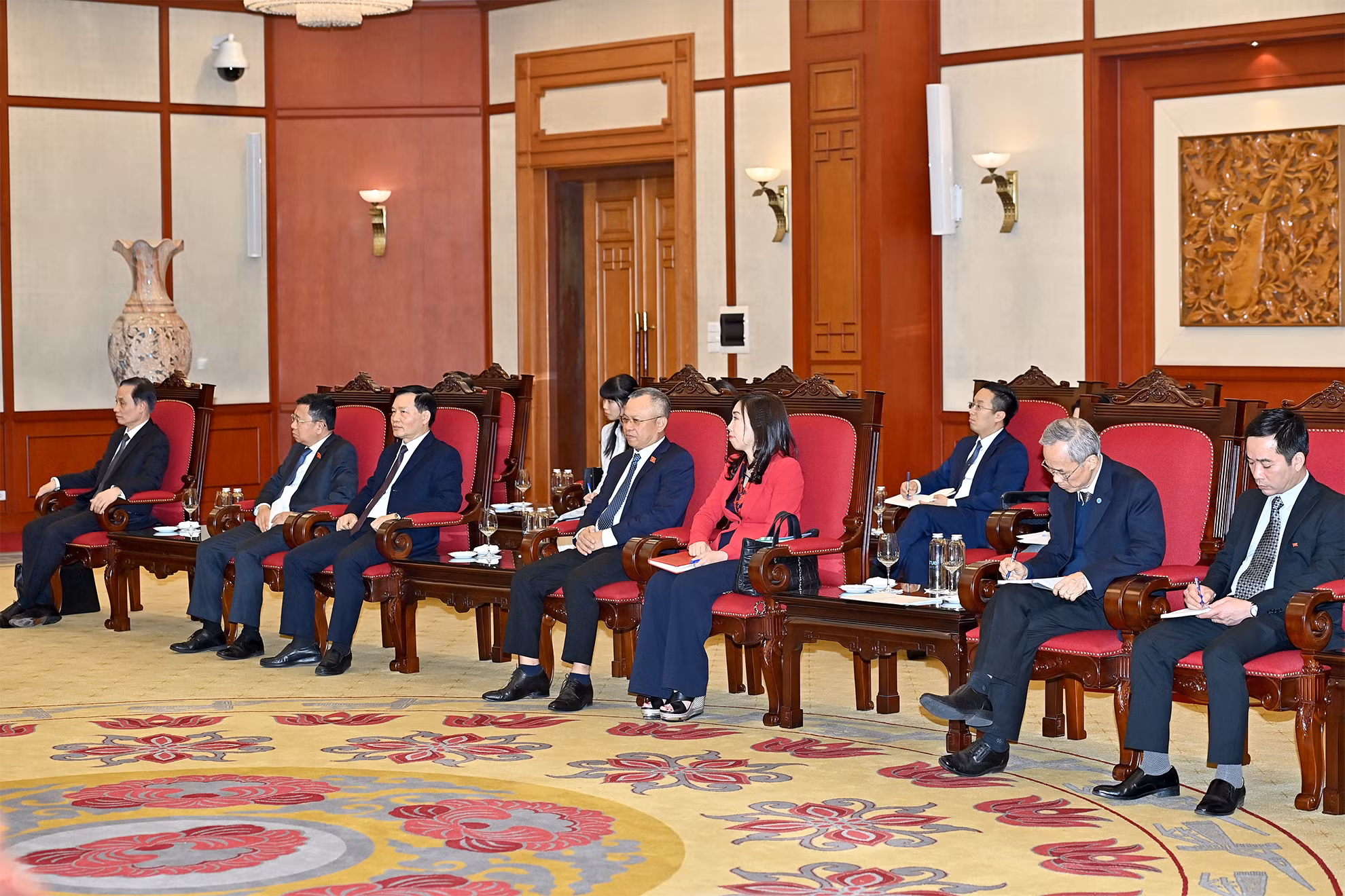 Đoàn đại biểu Việt Nam tại buổi tiếp.