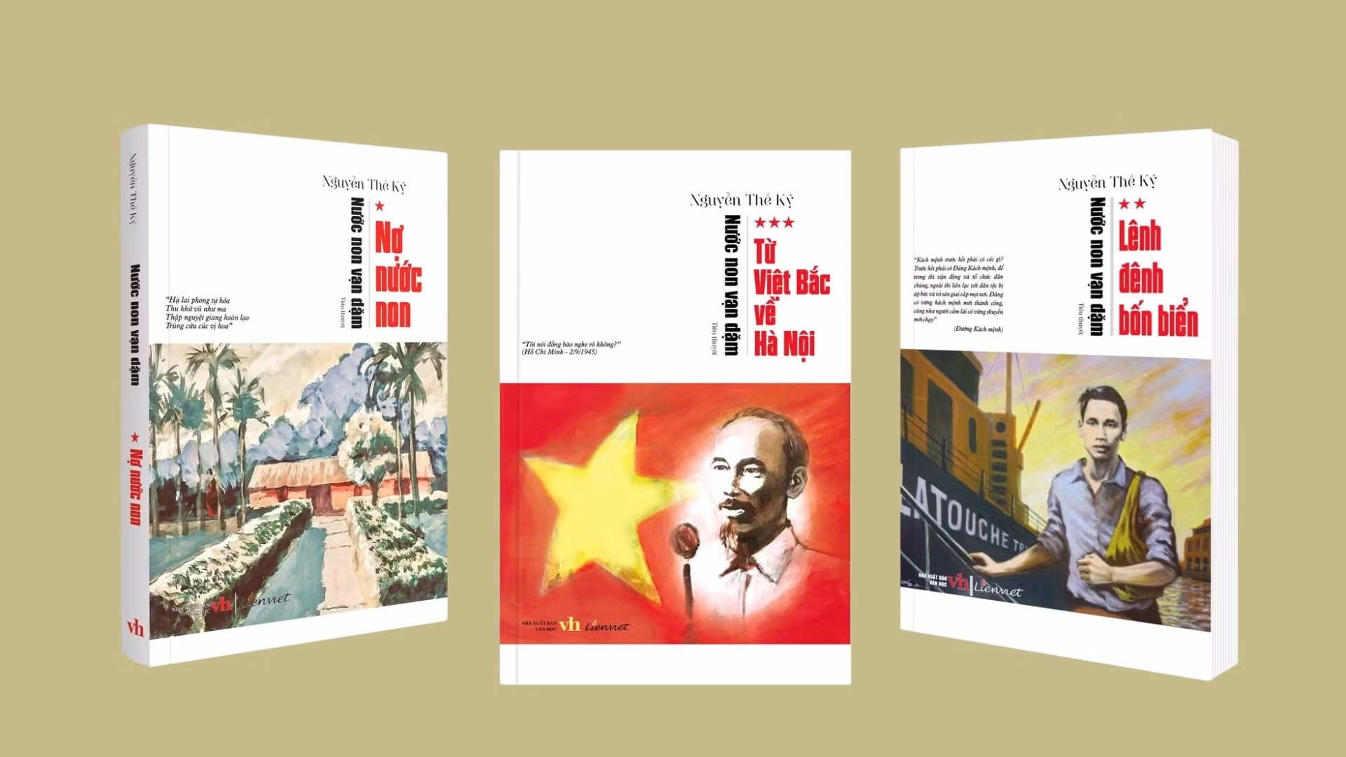 Tập 3 "Từ Việt Bắc về Hà Nội" của bộ tiểu thuyết "Nước non ngàn dặm" mới ra mắt độc giả. Tập 3 "Từ Việt Bắc về Hà Nội" của bộ tiểu thuyết "Nước non ngàn dặm" mới ra mắt độc giả.