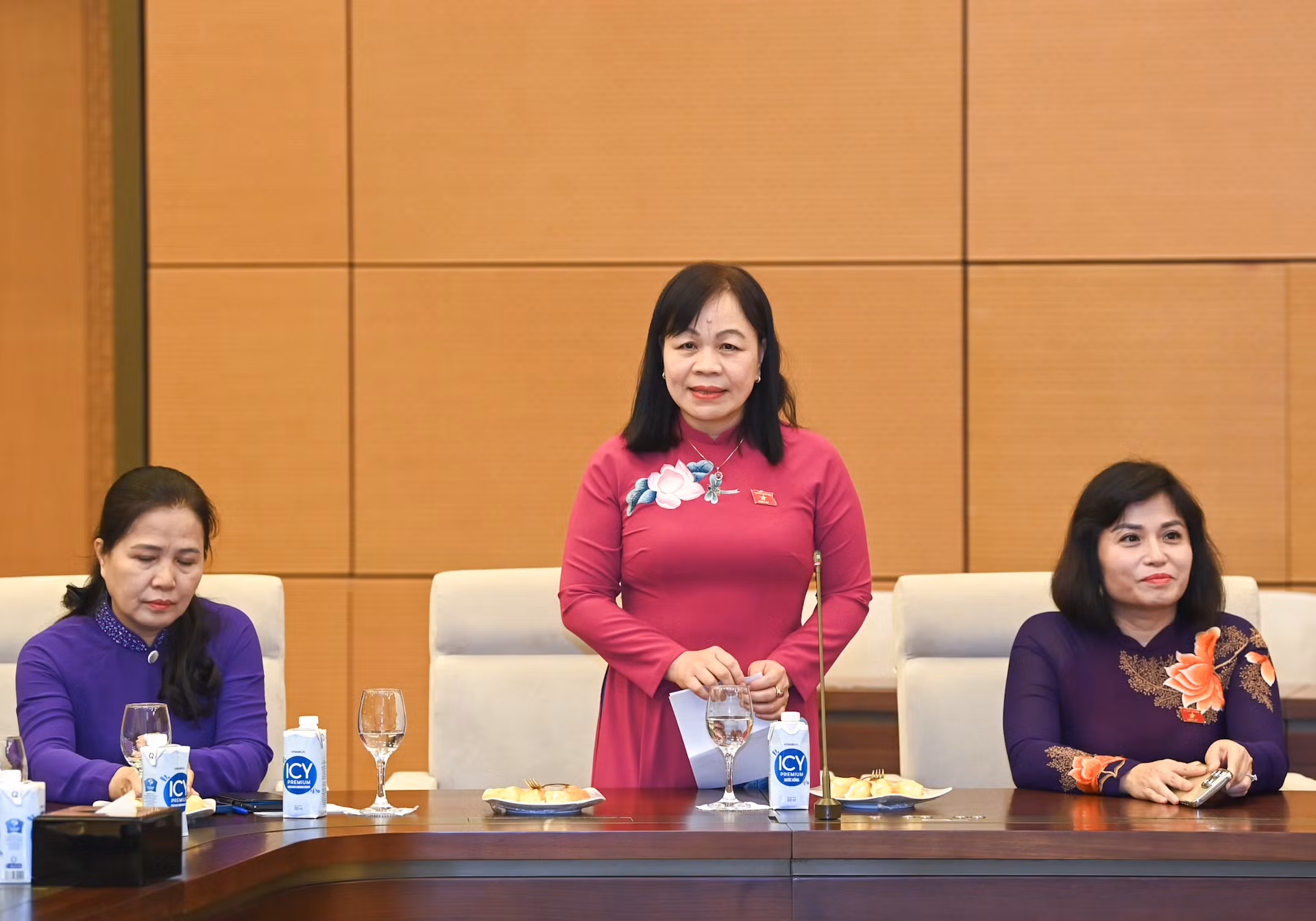 Phó Chủ nhiệm Ủy ban Văn hóa, Giáo dục Nguyễn Thị Mai Hoa phát biểu.