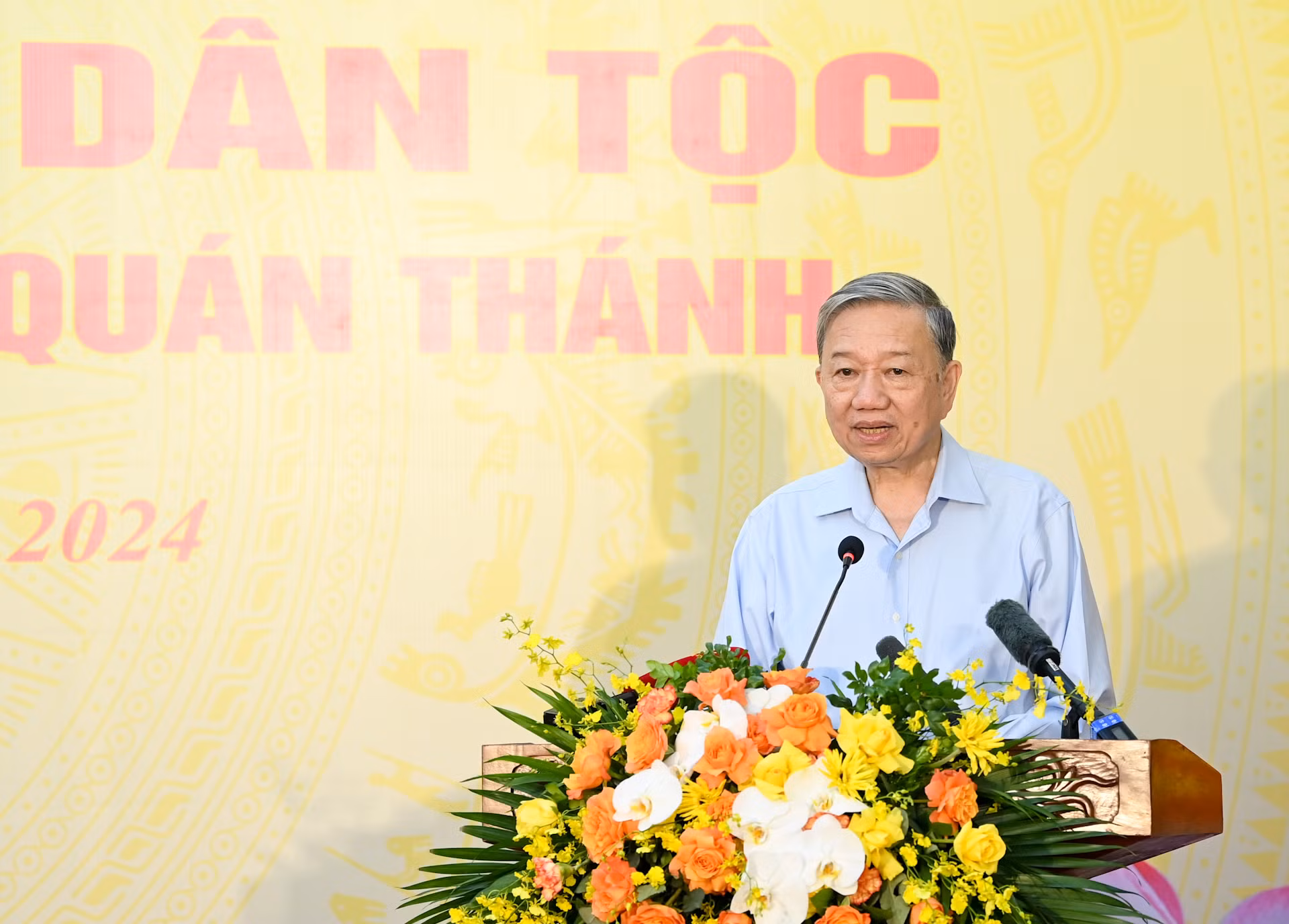 Tổng Bí thư Tô Lâm phát biểu tại Ngày hội Đại đoàn kết toàn dân tộc phường Quán Thánh.
