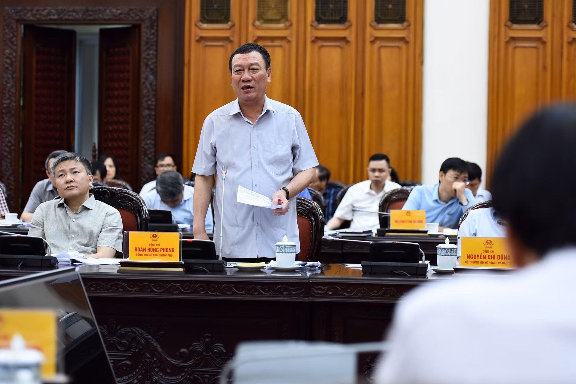 Tổng Thanh tra Chính phủ Đoàn Hồng Phong phát biểu tại phiên họp. Tổng Thanh tra Chính phủ Đoàn Hồng Phong phát biểu tại phiên họp.