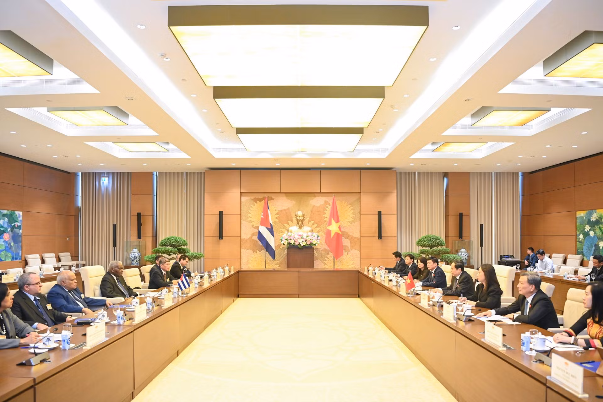 Quang cảnh buổi tiếp tại Nhà Quốc hội.
