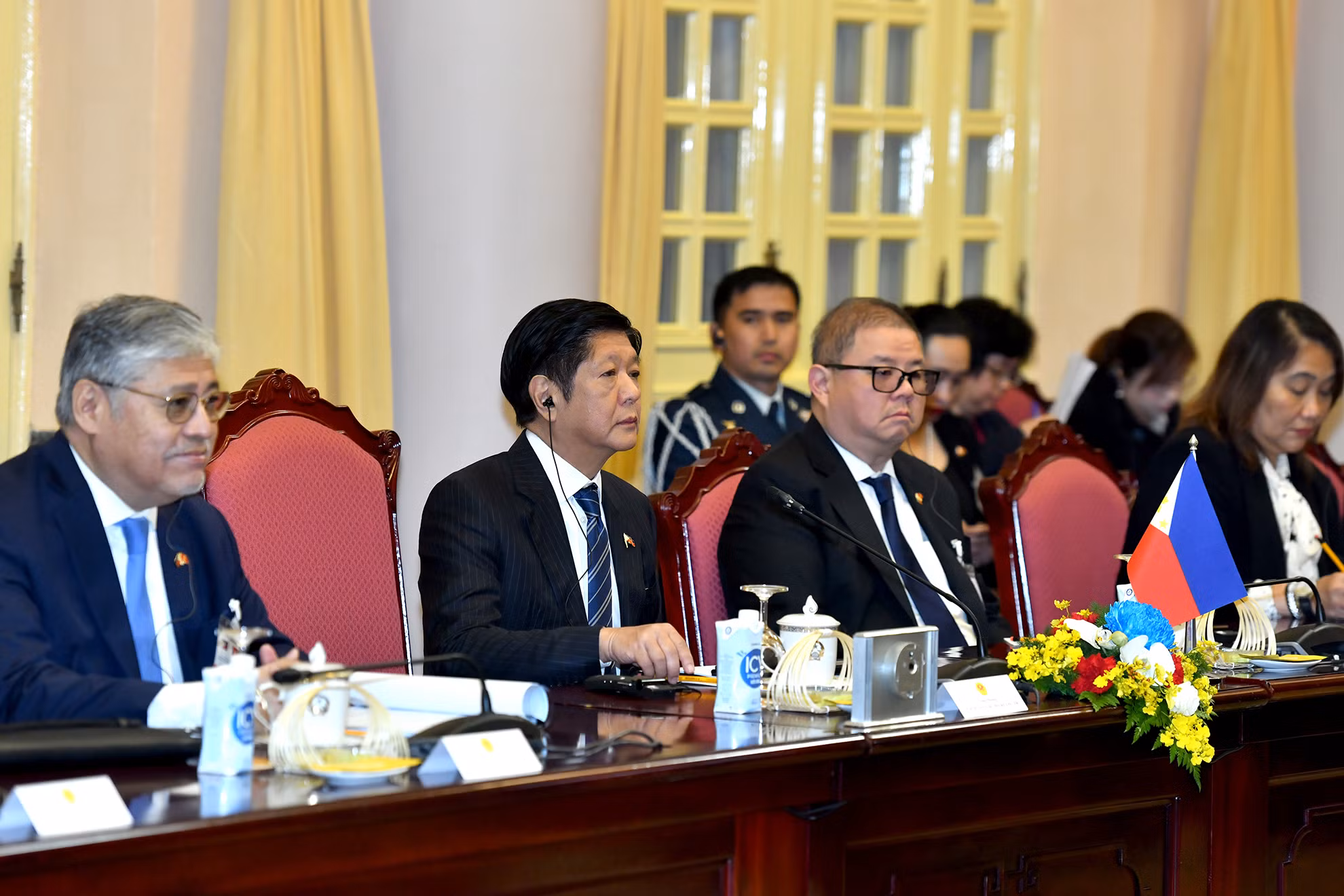 Tổng thống Philippines Ferdinand Romualdez Marcos Jr. phát biểu tại buổi hội đàm với Chủ tịch nước Võ Văn Thưởng.