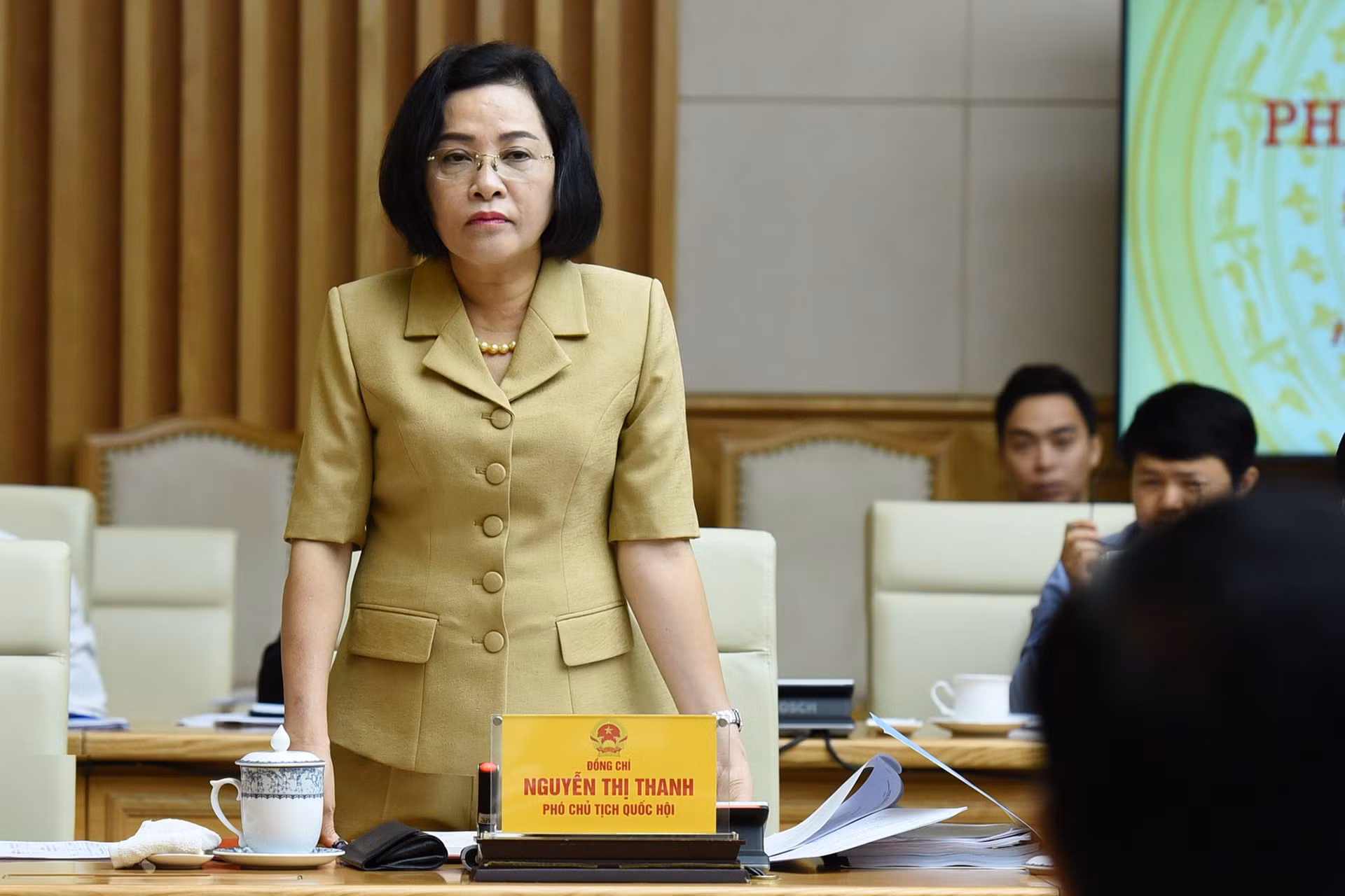 Phó Chủ tịch Quốc hội Nguyễn Thị Thanh phát biểu tại Phiên họp. Phó Chủ tịch Quốc hội Nguyễn Thị Thanh phát biểu tại Phiên họp.