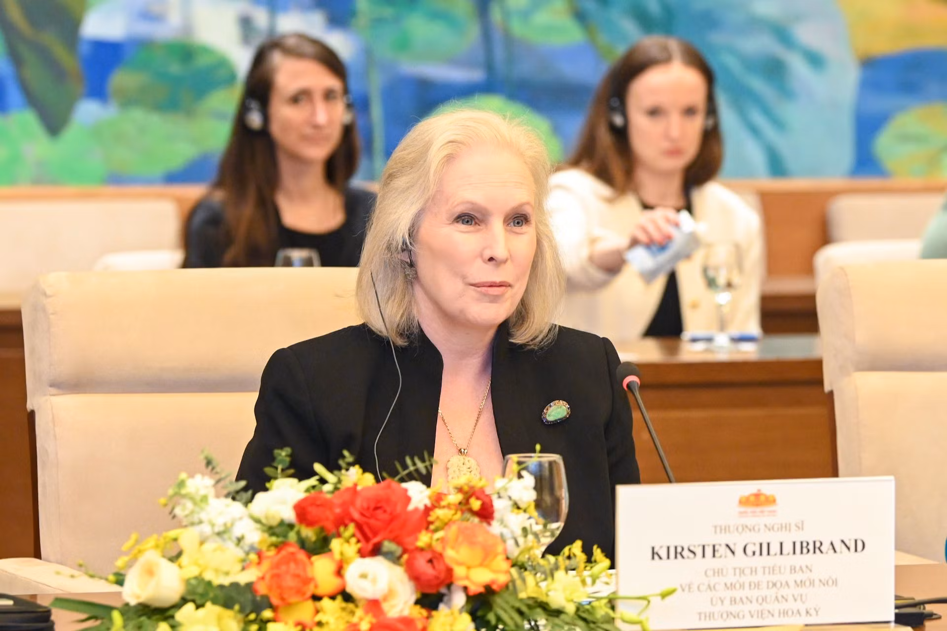 Thượng Nghị sĩ Kirsten Gillibrand phát biểu tại buổi tiếp.
