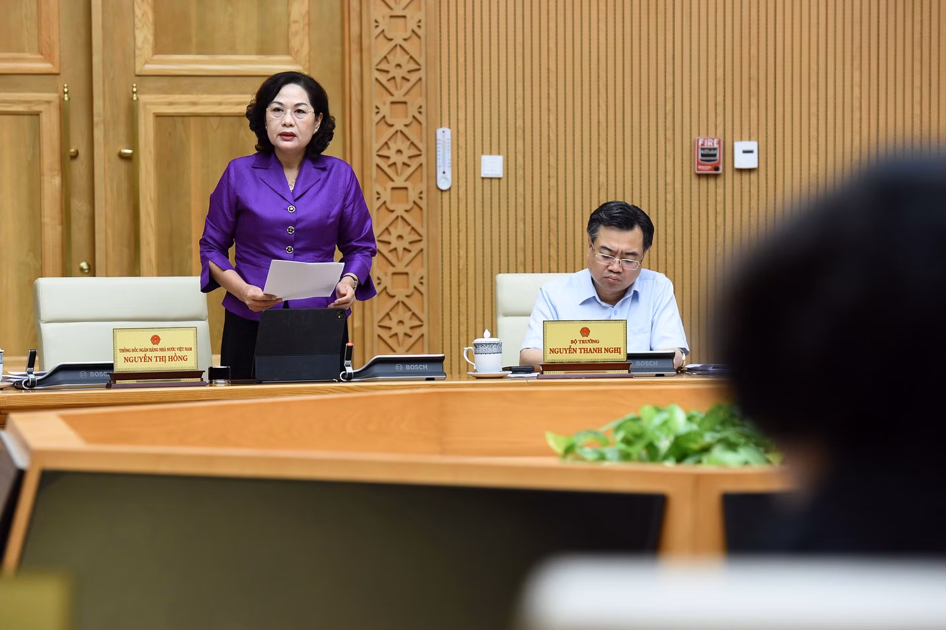 Thống đốc Ngân hàng Nhà nước Việt Nam Nguyễn Thị Hồng phát biểu tại phiên họp. Thống đốc Ngân hàng Nhà nước Việt Nam Nguyễn Thị Hồng phát biểu tại phiên họp.