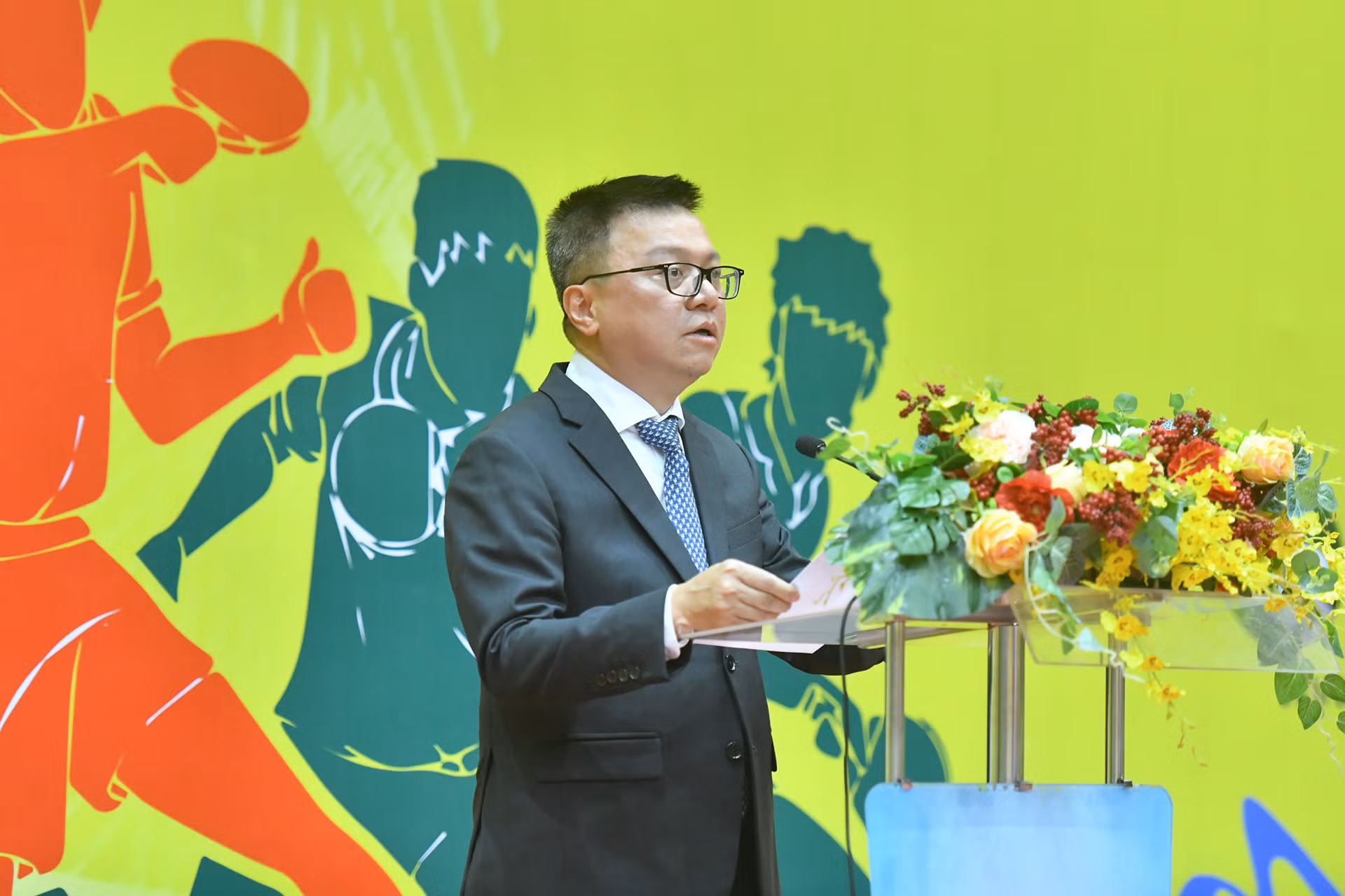 Tổng Biên tập Báo Nhân Dân, Trưởng ban Chỉ đạo giải - đồng chí Lê Quốc Minh phát biểu tại Lễ khai mạc.