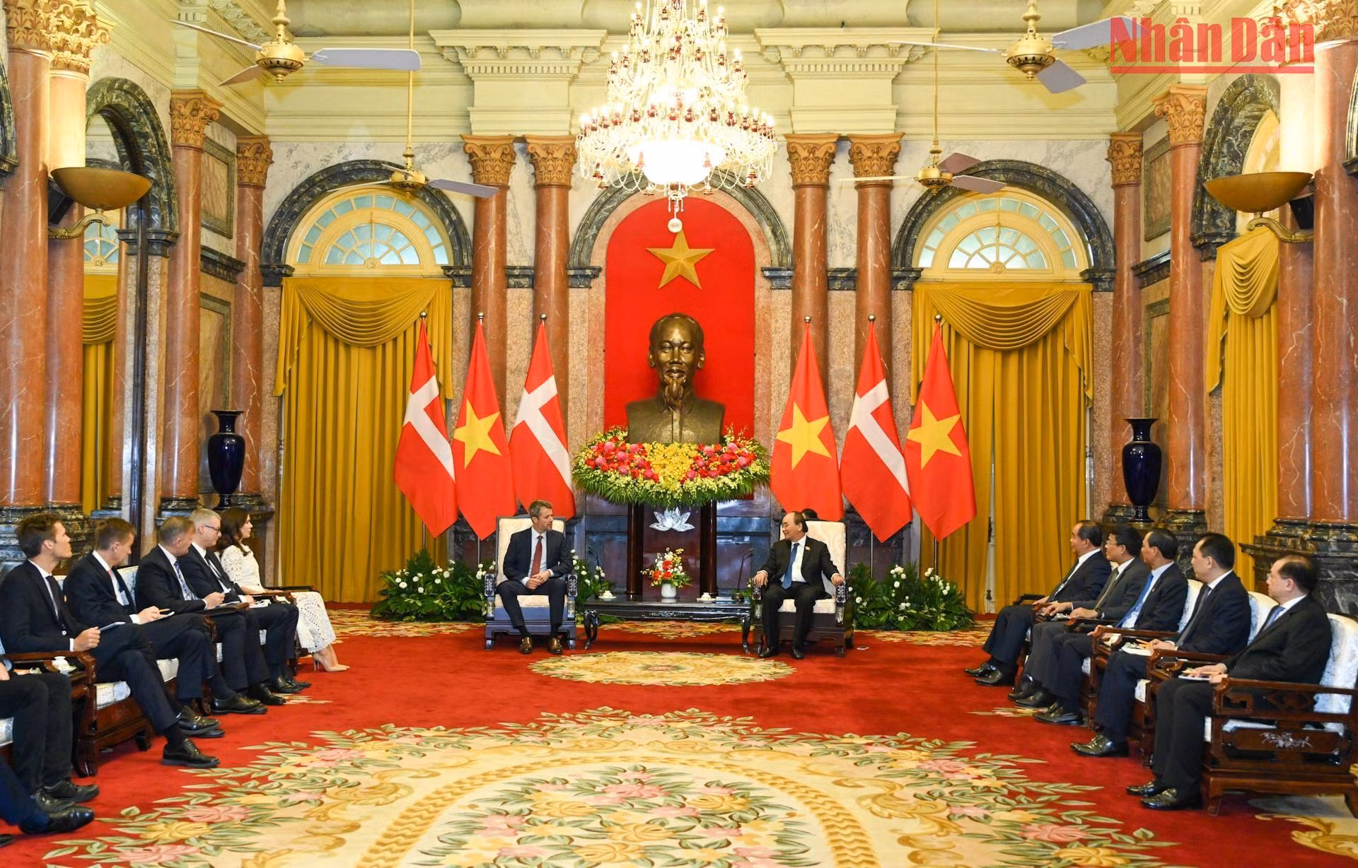Quang cảnh buổi tiếp tại Phủ Chủ tịch.
