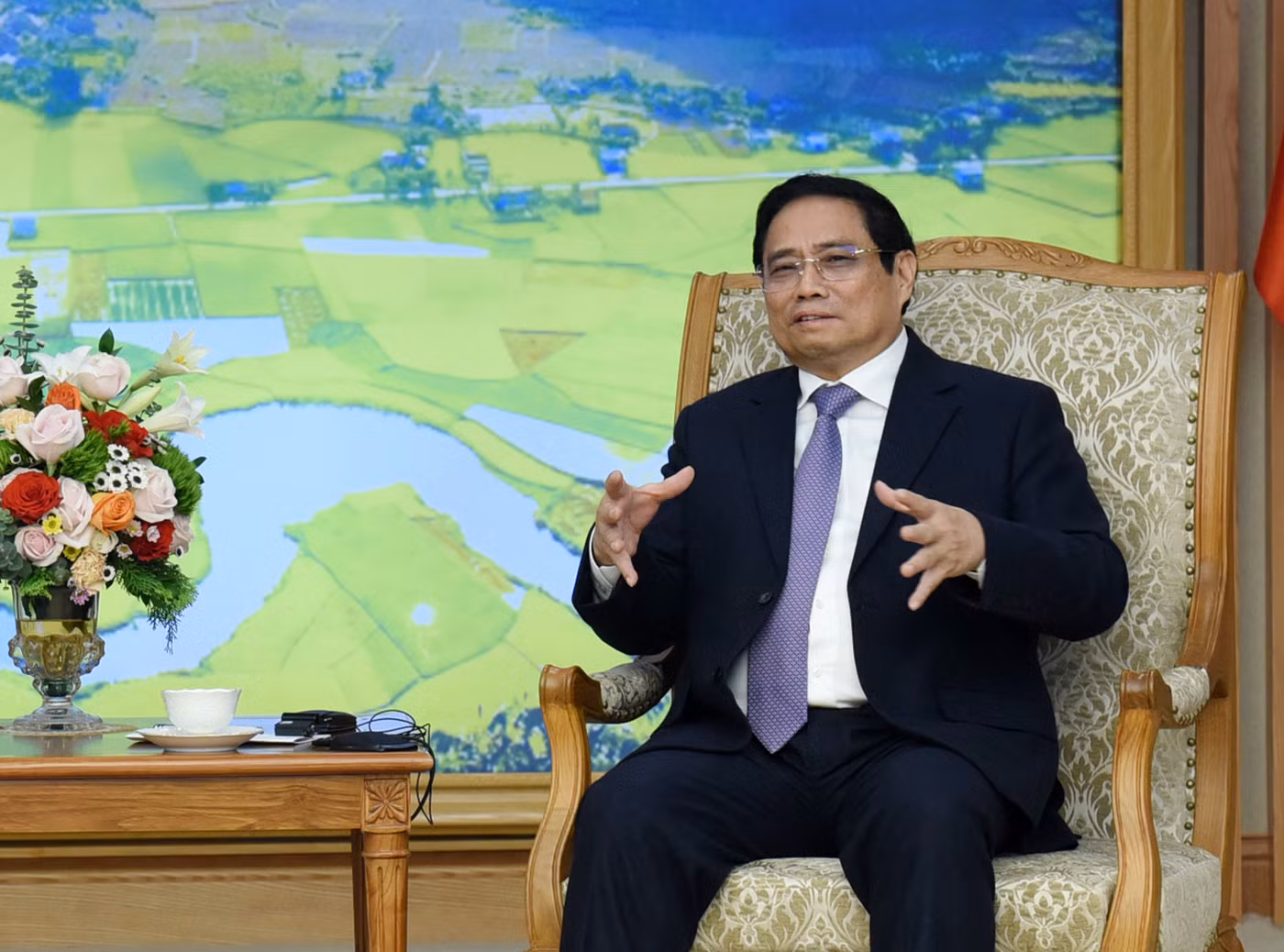 Thủ tướng Phạm Minh Chính phát biểu tại buổi tiếp. Thủ tướng Phạm Minh Chính phát biểu tại buổi tiếp.