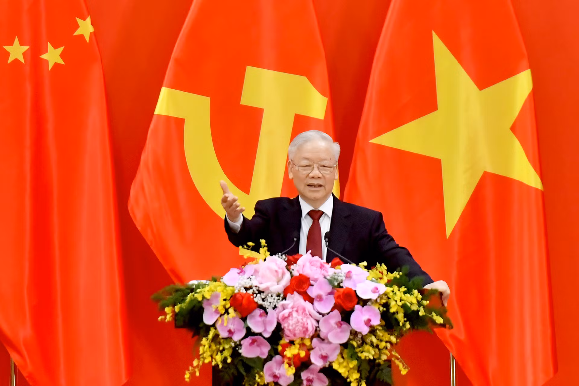 Tổng Bí thư Nguyễn Phú Trọng phát biểu tại cuộc gặp gỡ nhân sĩ hữu nghị và thế hệ trẻ Việt Nam-Trung Quốc.