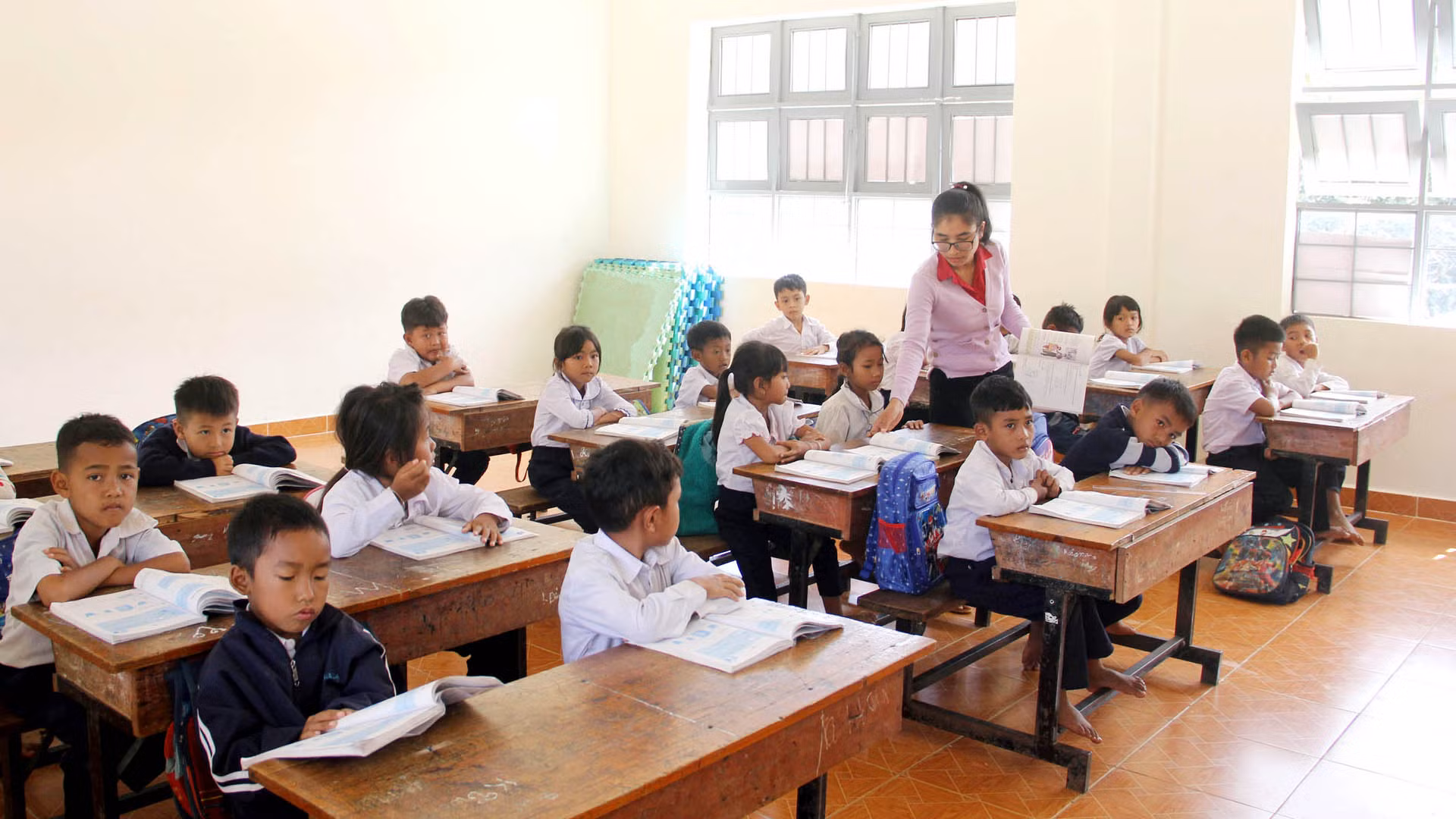Một lớp học ở trường tiểu học tại xã vùng sâu Sơn Điền, huyện Di Linh, Lâm Đồng.