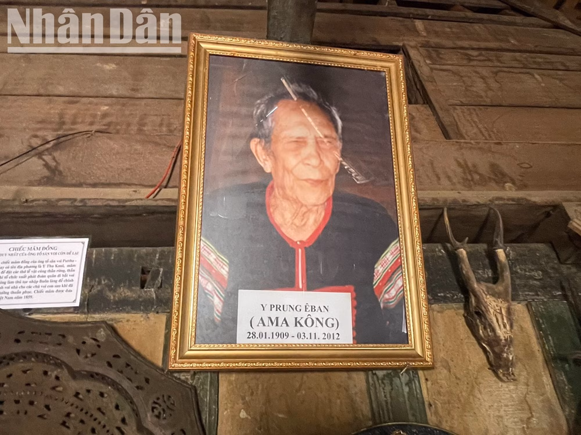 Trong ngôi nhà sàn cổ của vua voi, hiện đang trưng bày hình ảnh của ông Y Prung Êban (tên thường gọi là Ama Kông) là cháu của vua voi Y Thu Knul, con rể của vua voi Ama Pợ Pho Khăm Súc và cũng là truyền nhân cuối cùng nghề săn voi ở Buôn Đôn. Trong cuộc đời mình ông đã săn được 298 voi rừng, trong đó có 3 bạch tượng, một loài voi trắng quý hiếm. Vua voi Ama Kông có 21 người con, 118 cháu, chắt. Ông còn nổi tiếng với bài thuốc gia truyền tráng dương, bổ thận được nhiều người ca ngợi.