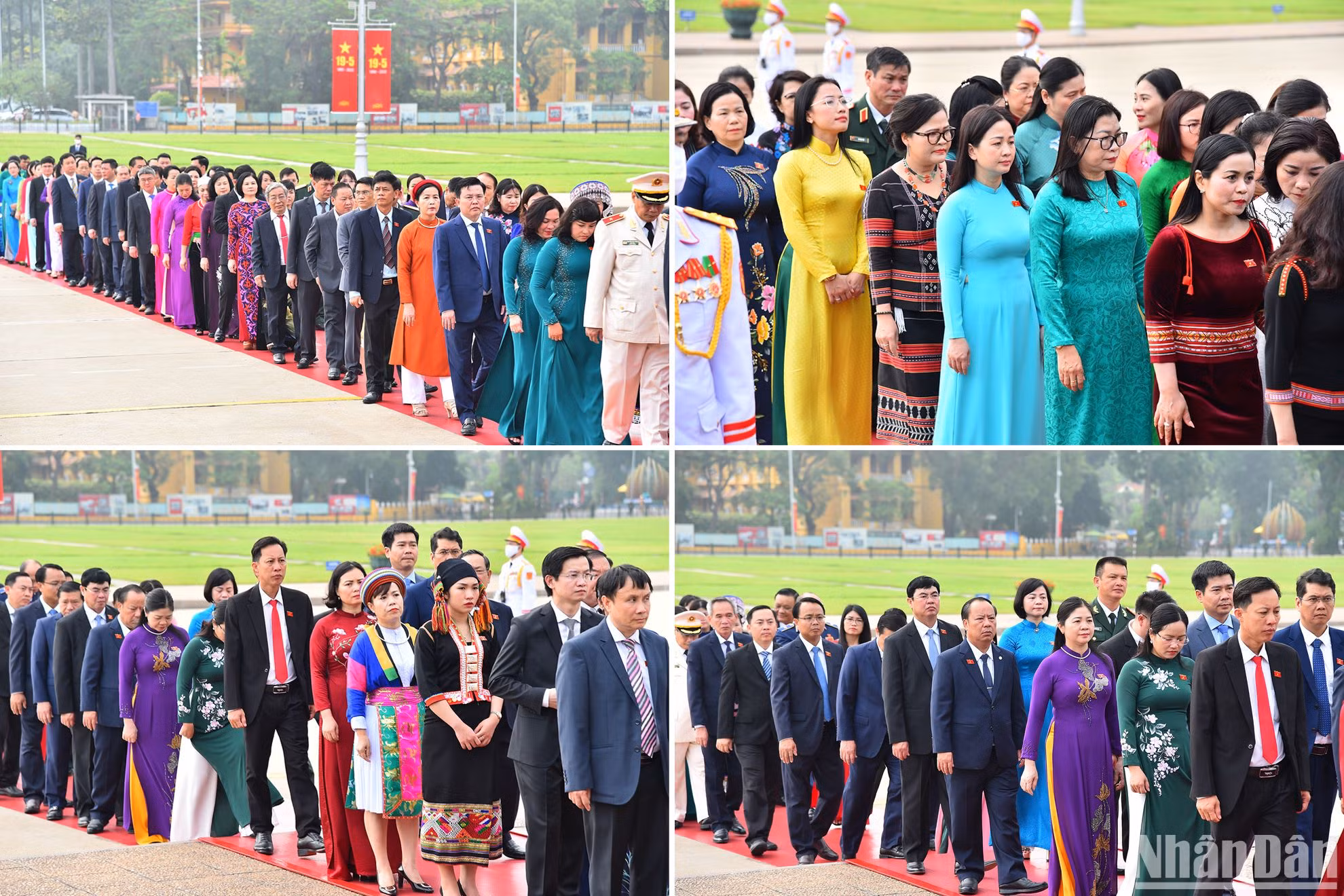 Đại biểu Quốc hội các tỉnh, thành phố vào Lăng viếng Chủ tịch Hồ Chí Minh.