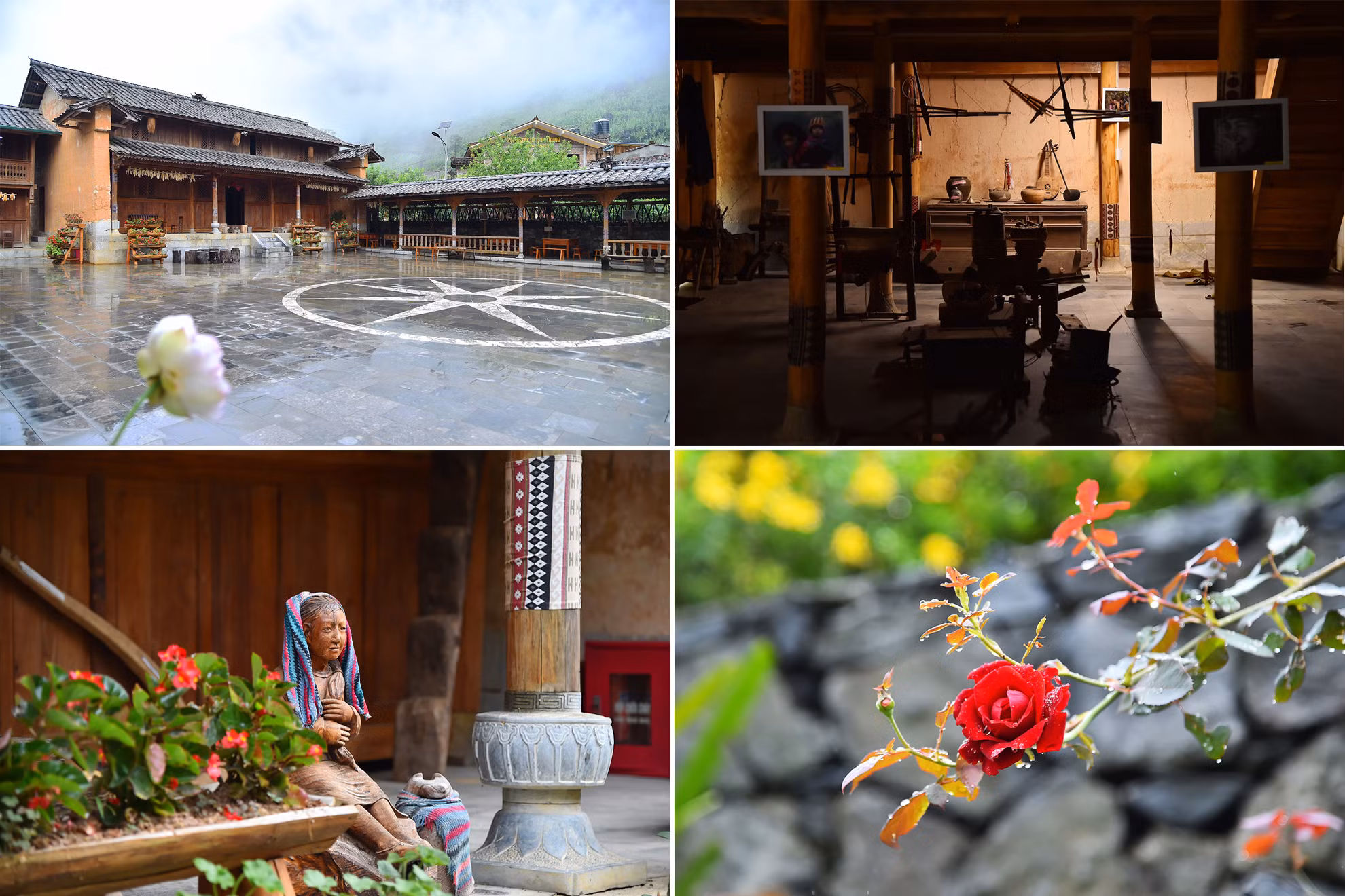 Làng H’Mông Mèo Vạc lưng tựa núi, ẩn hiện trong sương mờ. Tại đây lưu giữ những kiến trúc truyền thống và văn hóa người H’Mông, biến làng giống như một đóa hoa nở rộ giữa chốn núi rừng Đông Bắc.