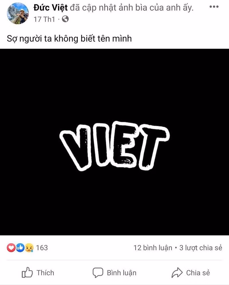 Dòng trạng thái gây xúc động mạnh của Trung úy Đỗ Đức Việt. (Ảnh chụp màn hình)