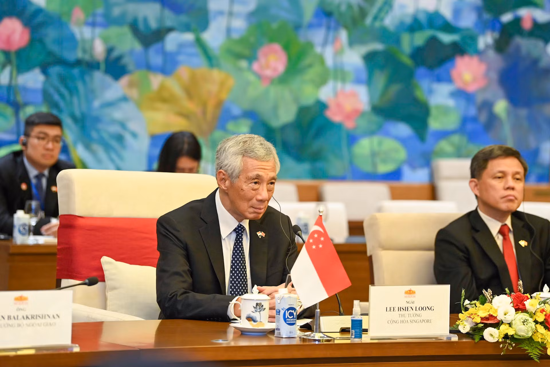Thủ tướng Singapore Lý Hiển Long và các thành viên Chính phủ Singapore dự buổi hội kiến.