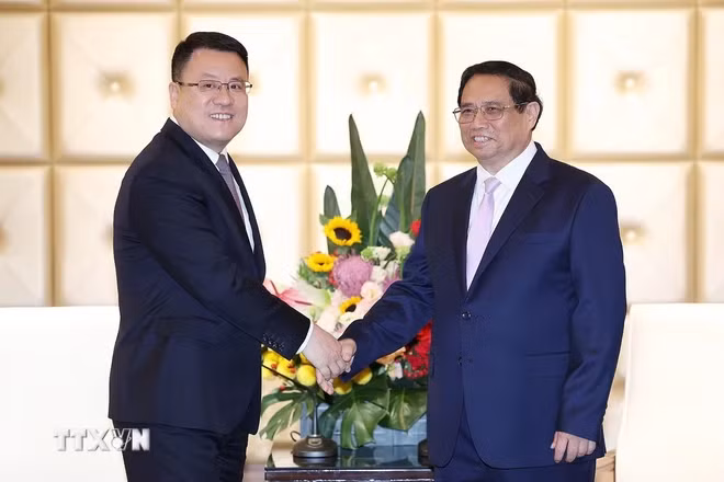 Thủ tướng Phạm Minh Chính tiếp ông Vương Tiểu Quân, Phó Chủ tịch Tập đoàn xây dựng Điện lực Trung Quốc.