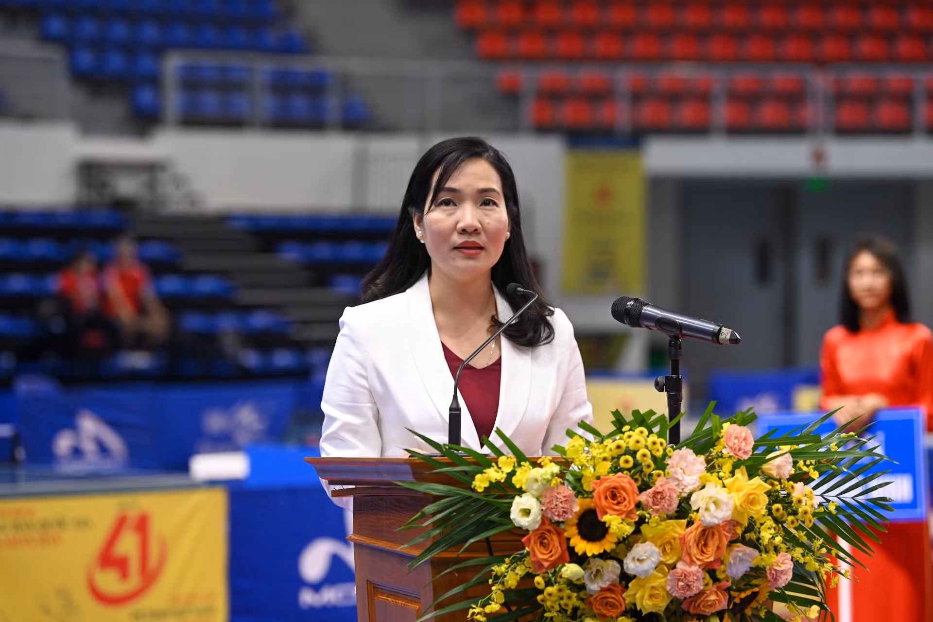 Phó Chủ tịch Ủy ban nhân dân tỉnh Quảng Ninh Nguyễn Thị Hạnh phát biểu tại Lễ khai mạc. Phó Chủ tịch Ủy ban nhân dân tỉnh Quảng Ninh Nguyễn Thị Hạnh phát biểu tại Lễ khai mạc.