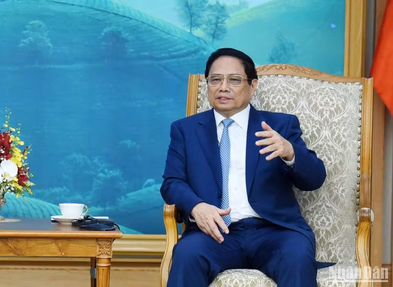 Thủ tướng Phạm Minh Chính phát biểu tại buổi tiếp. Thủ tướng Phạm Minh Chính phát biểu tại buổi tiếp.