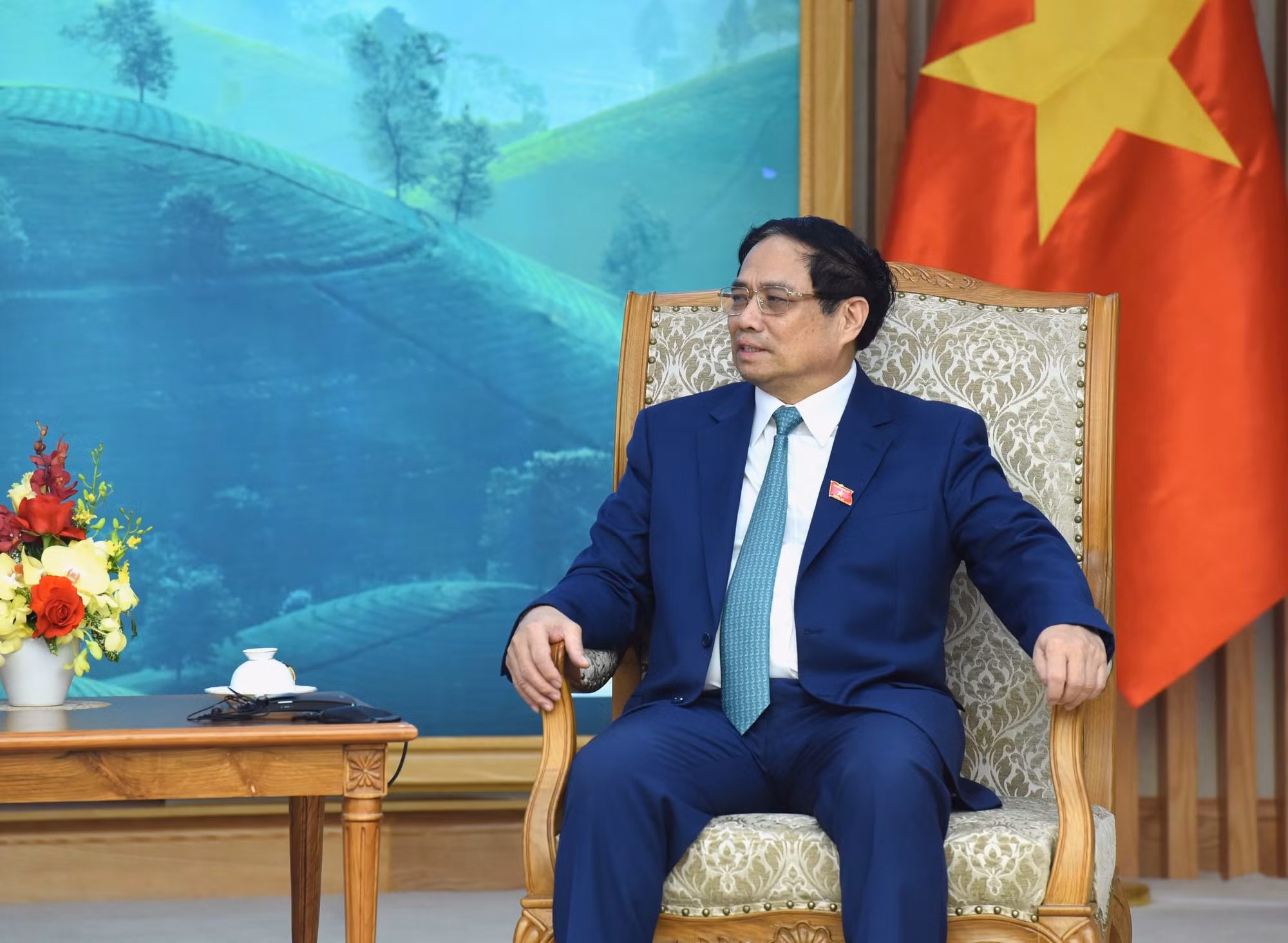 Thủ tướng Phạm Minh Chính phát biểu tại buổi tiếp.