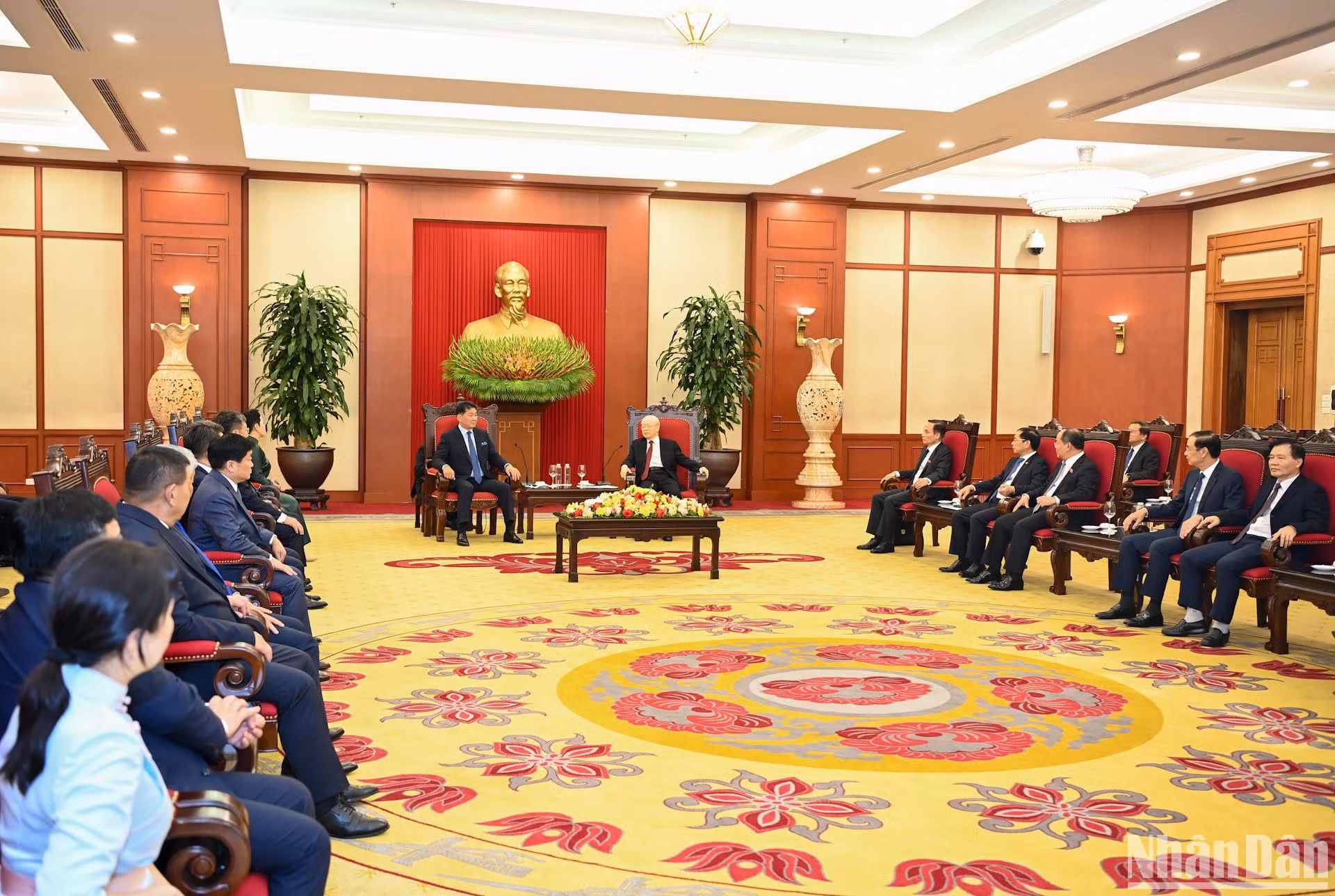 Quang cảnh buổi tiếp tại Trụ sở Trung ương Đảng.
