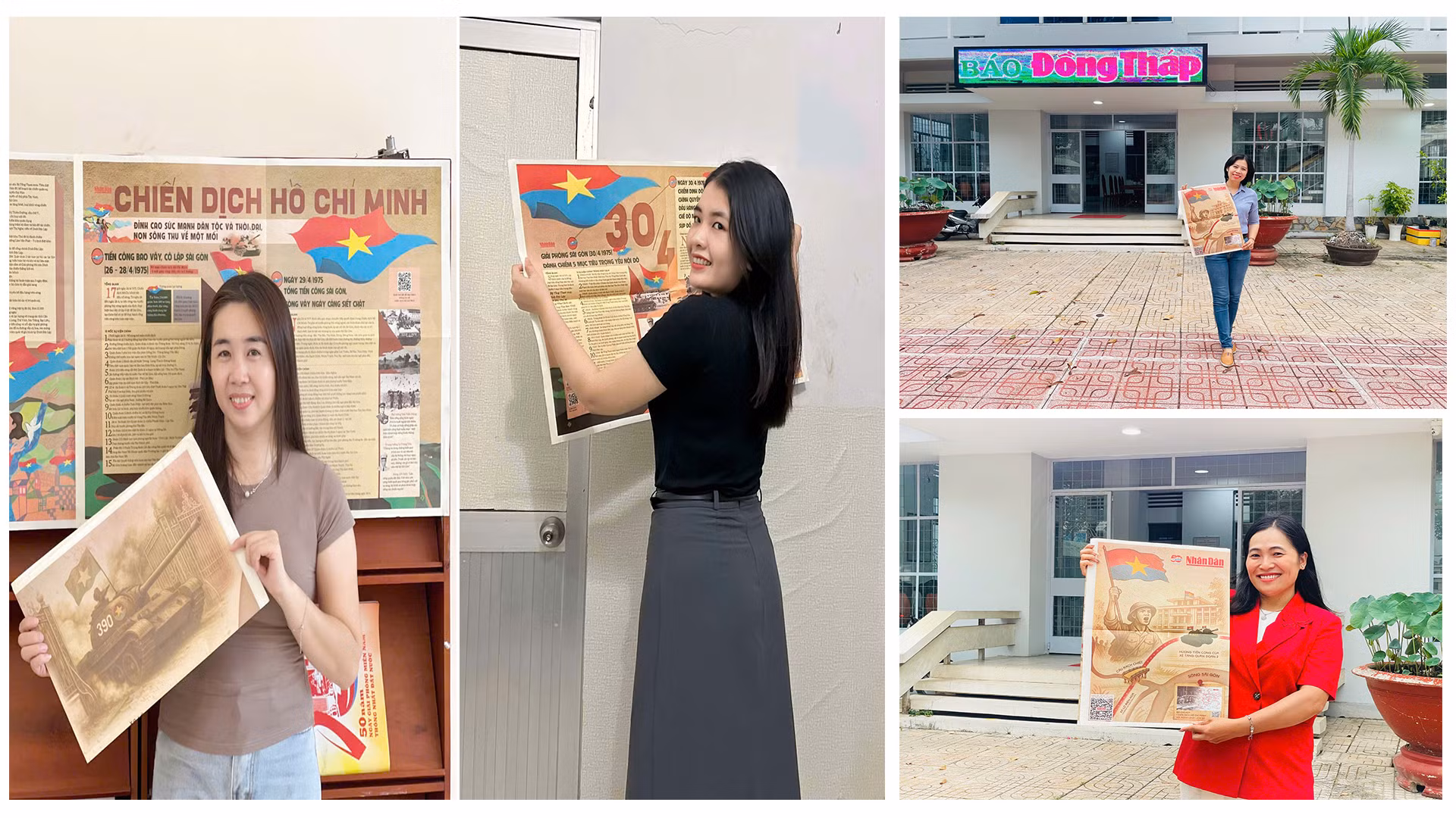 Rất nhiều bạn trẻ về nhà, về cơ quan đã ghi lại những khoảnh khắc lưu niệm cùng tờ phụ san trên tay. (Ảnh: Bạn đọc cung cấp)