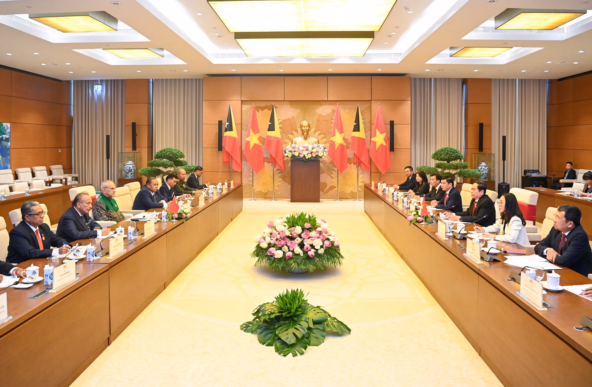 Quang cảnh buổi hội kiến tại Nhà Quốc hội.