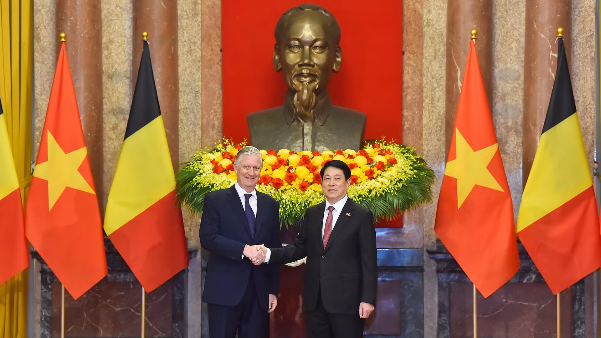 Chủ tịch nước Lương Cường và Nhà vua Vương quốc Bỉ Philippe.