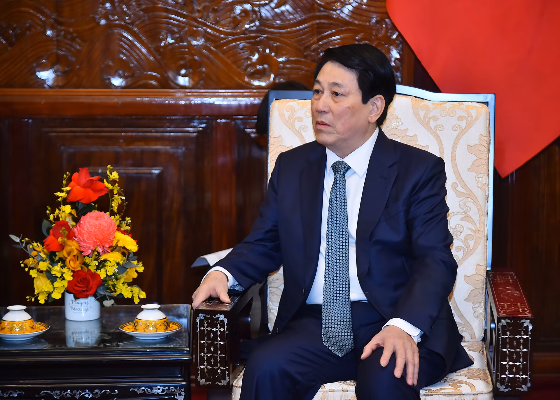 Chủ tịch nước Lương Cường phát biểu tại buổi tiếp. Chủ tịch nước Lương Cường phát biểu tại buổi tiếp.
