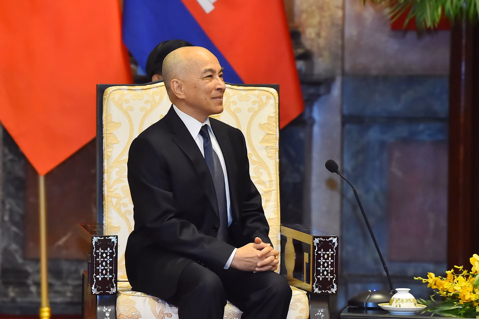 Quốc vương Campuchia Norodom Sihamoni phát biểu tại hội kiến.