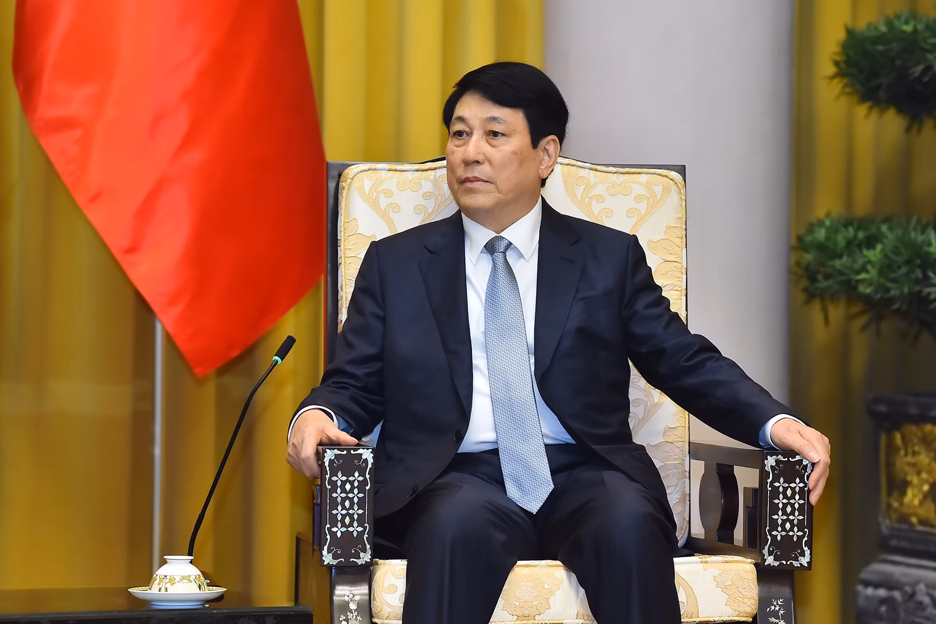 Chủ tịch nước Lương Cường phát biểu tại buổi tiếp. Chủ tịch nước Lương Cường phát biểu tại buổi tiếp.