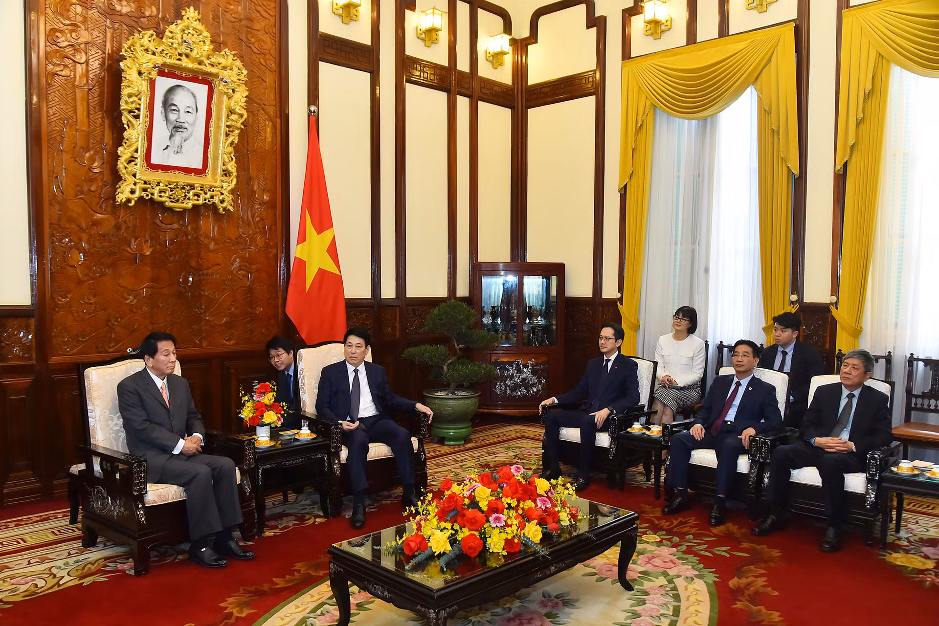 Quang cảnh buổi tiếp tại Phủ Chủ tịch.
