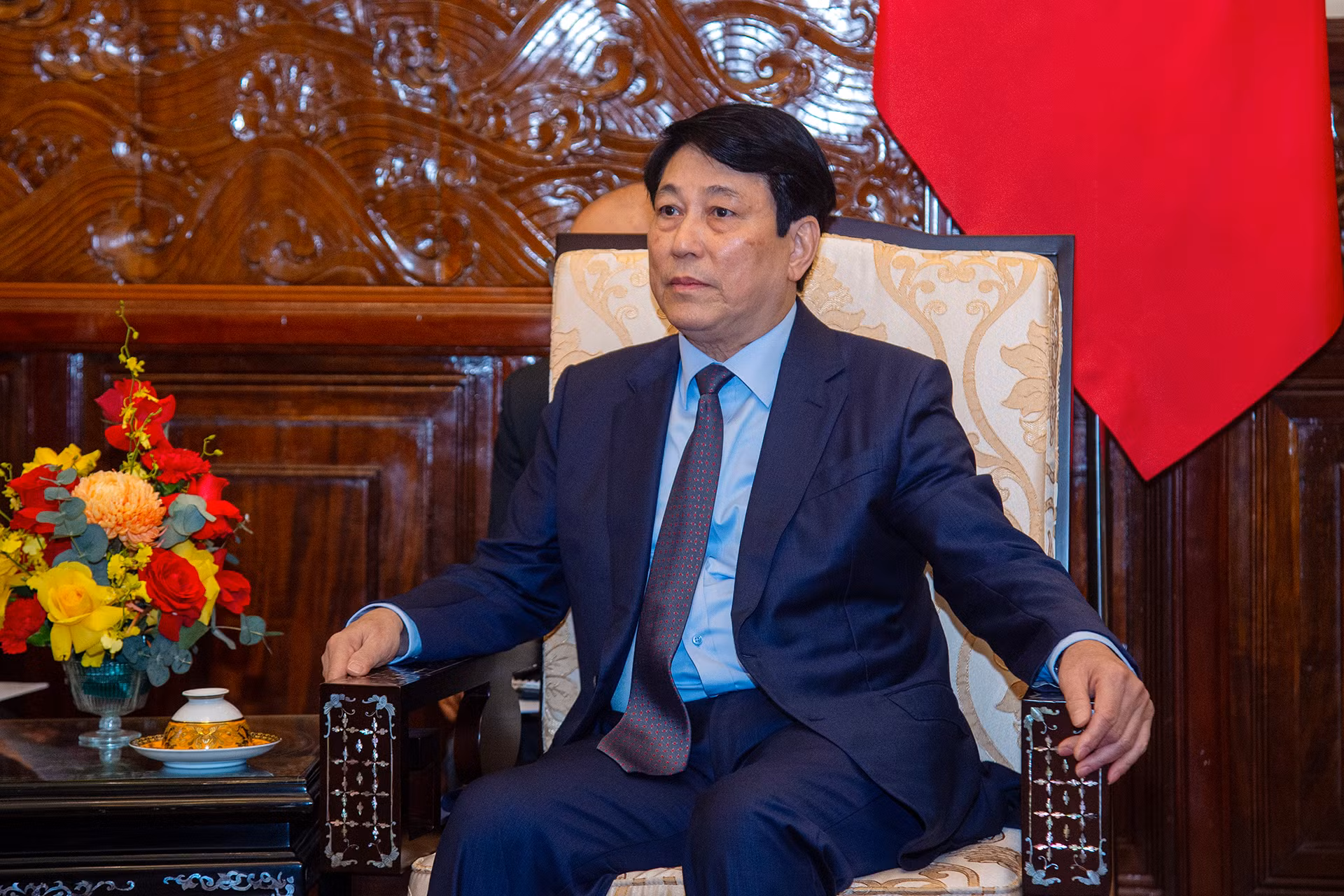 Chủ tịch nước Lương Cường phát biểu tại buổi tiếp. Chủ tịch nước Lương Cường phát biểu tại buổi tiếp.