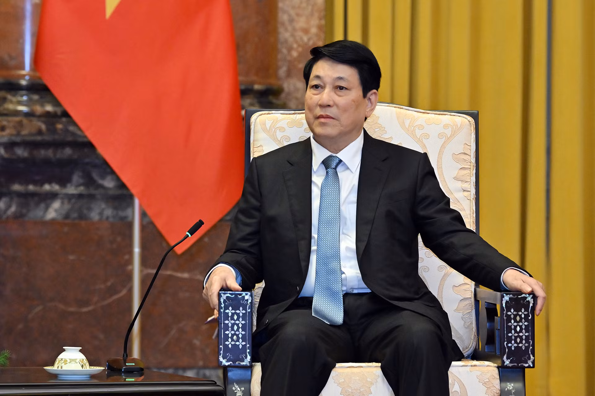 [Ảnh] Chủ tịch nước Lương Cường tiếp Thủ tướng Lào Sonexay Siphandone ảnh 3