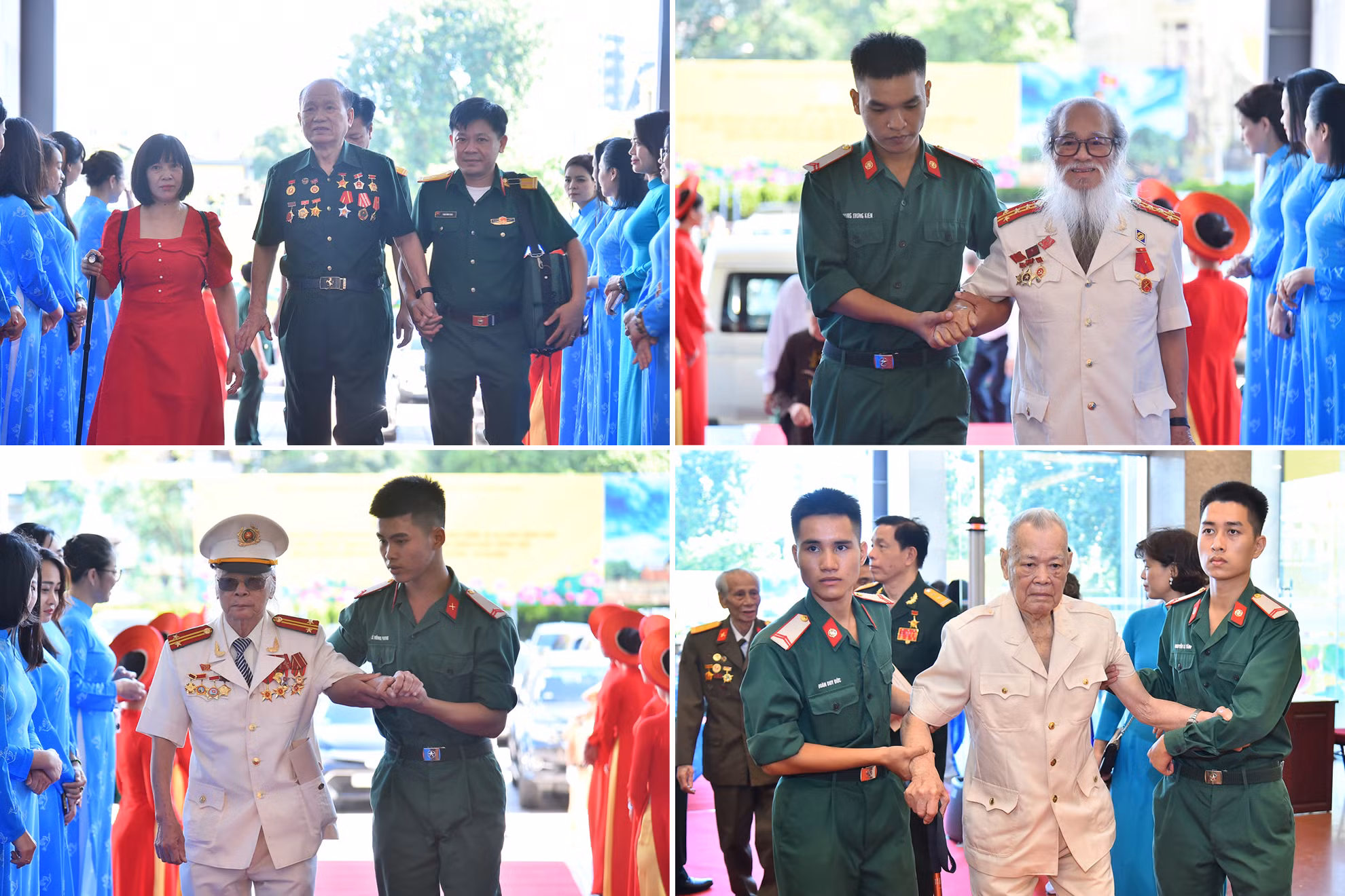Các đại biểu cựu chiến binh, cựu công an nhân dân và các gia đình chính sách, người có công tới dự chương trình.